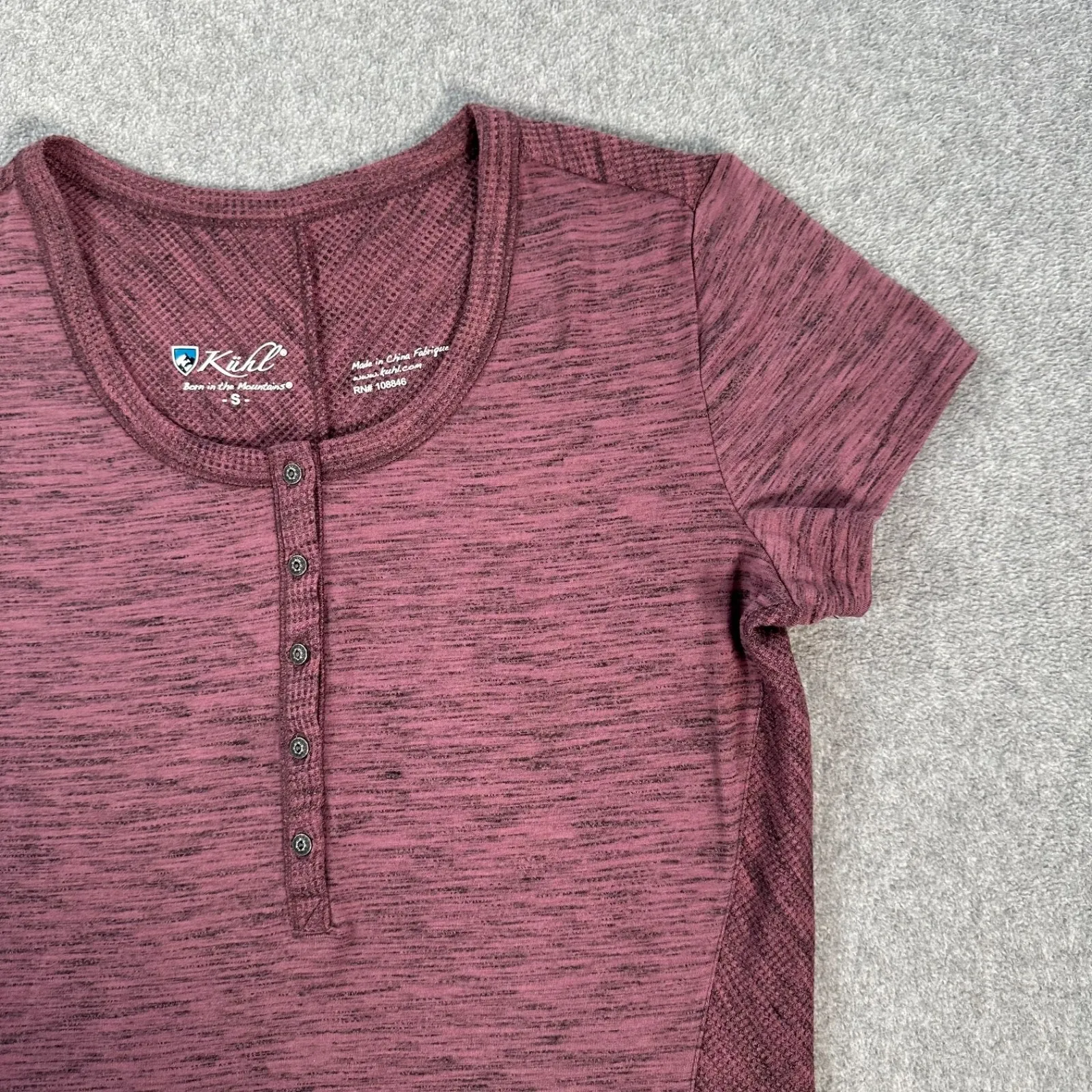 KUHL Svenna Short Sleeve Henley Knit Top Women's Small Short Sleeve Purple 1820 - Image 4