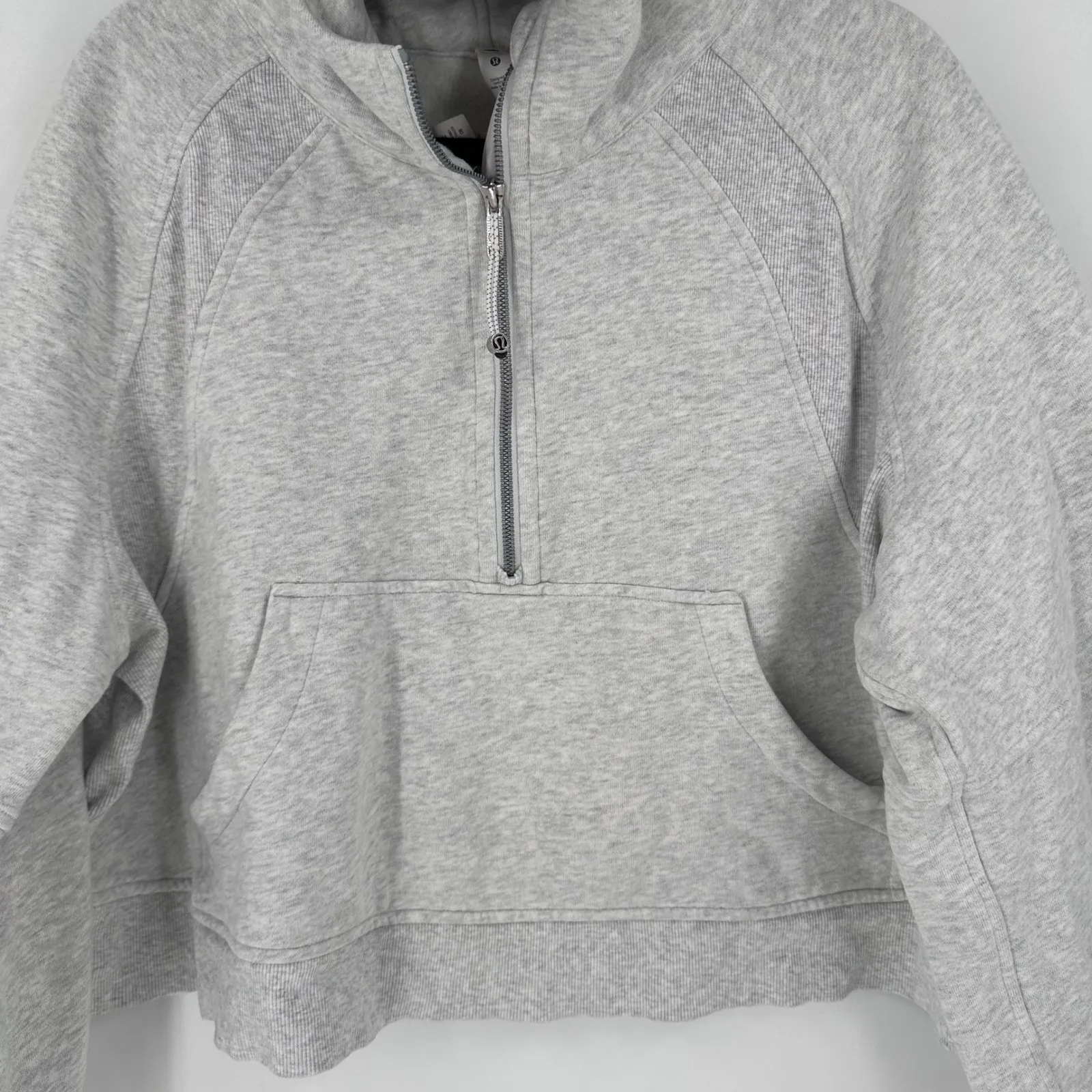 Lululemon Scuba Oversized Half Zip Hoodie Sweatshirt Heather Grey Size XL XXL - Image 8