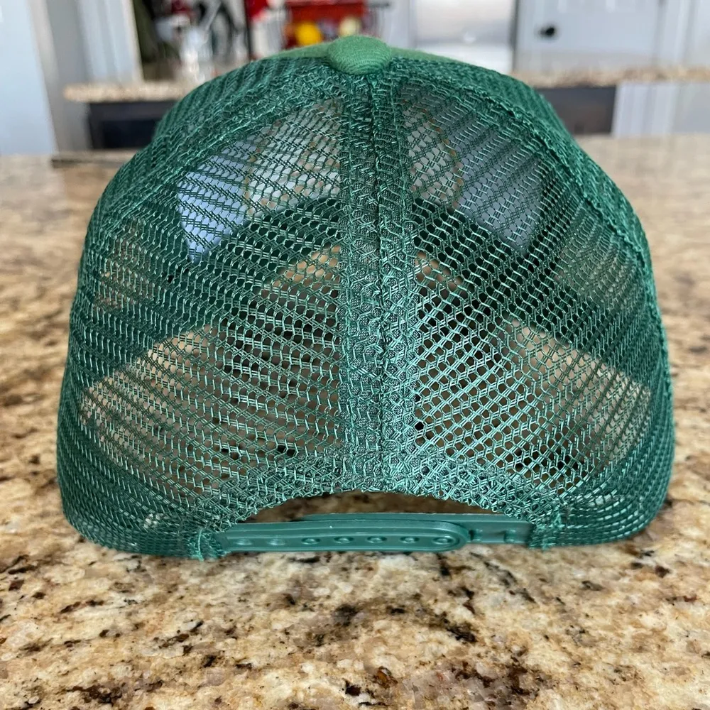 Camp Decorah Vintage Green Mesh SnapBack Trucker Hat One Size Unisex Gold - Image 8