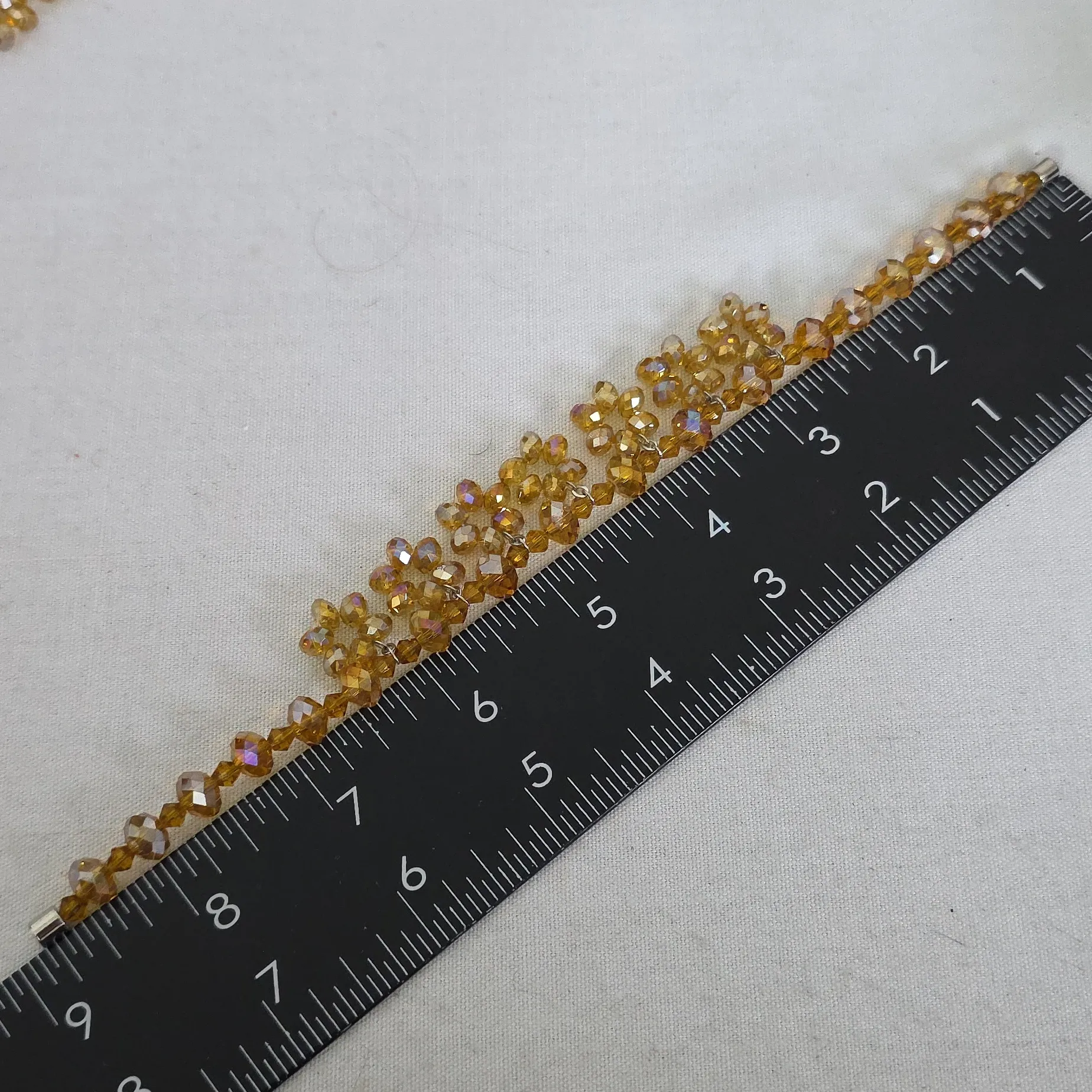 Champagne AB Crystal Bead Necklace Bracelet Earrings Set - Image 8