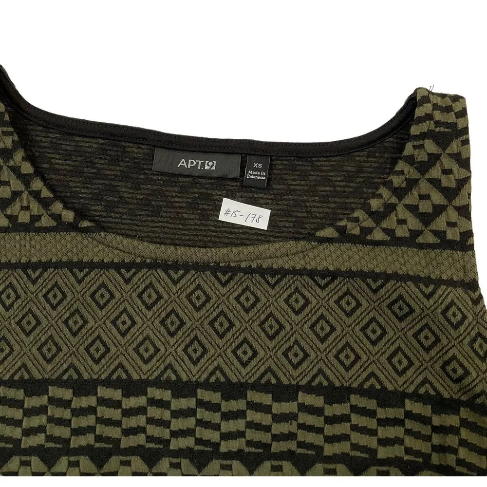 Apt.9 Women Size XS Fit & Flare Dress Green Sleeveless Stretch | 15-178 - Image 7