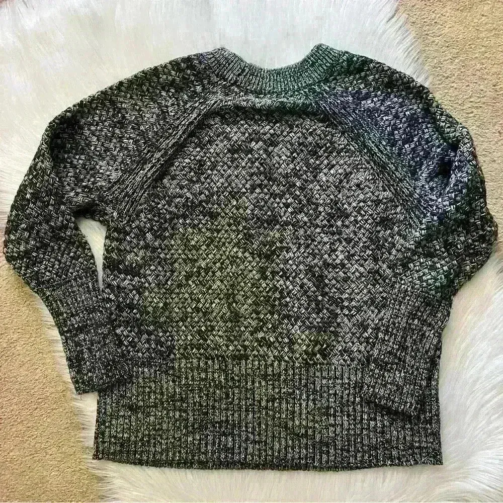 Universal Thread Blue White Heathered Basket Weave Sweater Large - Image 4