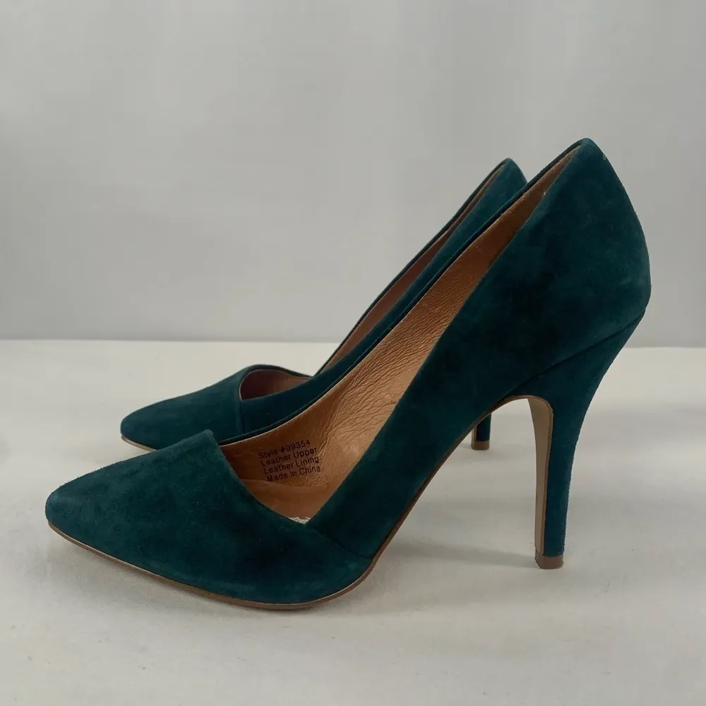 Madewell The Mira Suede Point Toe Heels in Green‎ Size 6 - Image 5