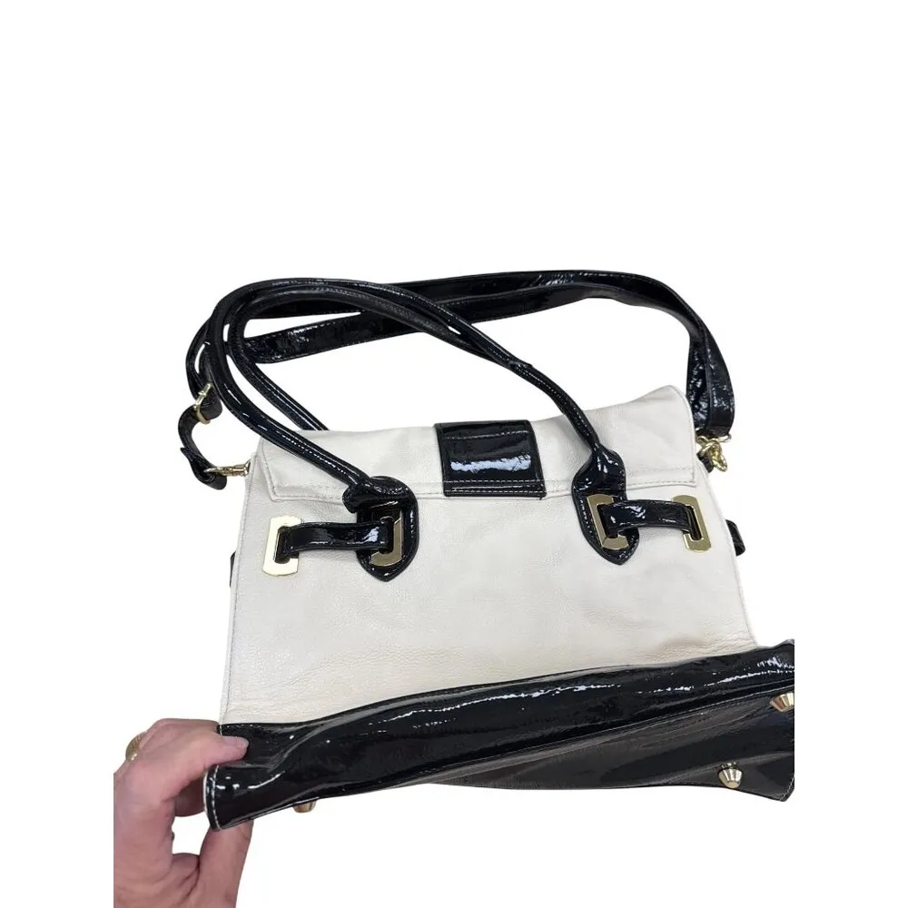 Betsey Johnson Womens Cream & Black Crossbody Purse 10x12 SKU 7055 - Image 10