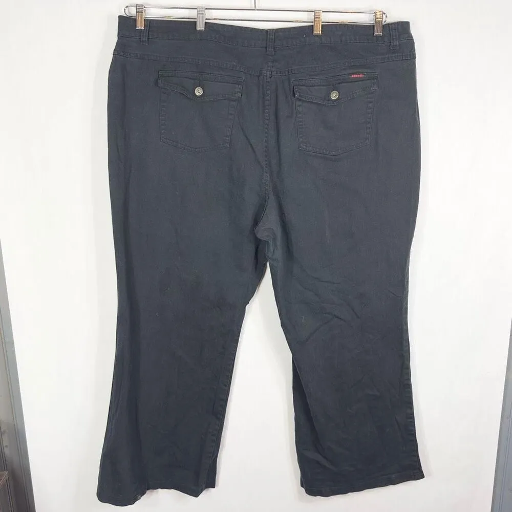 Zana Di Plus Size 30 Jeans Black Wide Leg Flare High Rise Short Inseam Denim 106 - Image 2