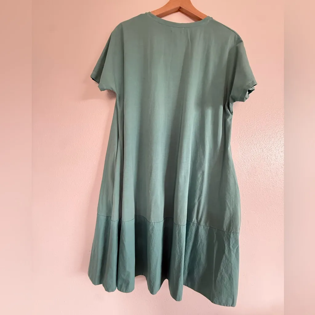 COS ASYMMETRIC MINI T-SHIRT DRESS Mint Green Garment size L - Image 7