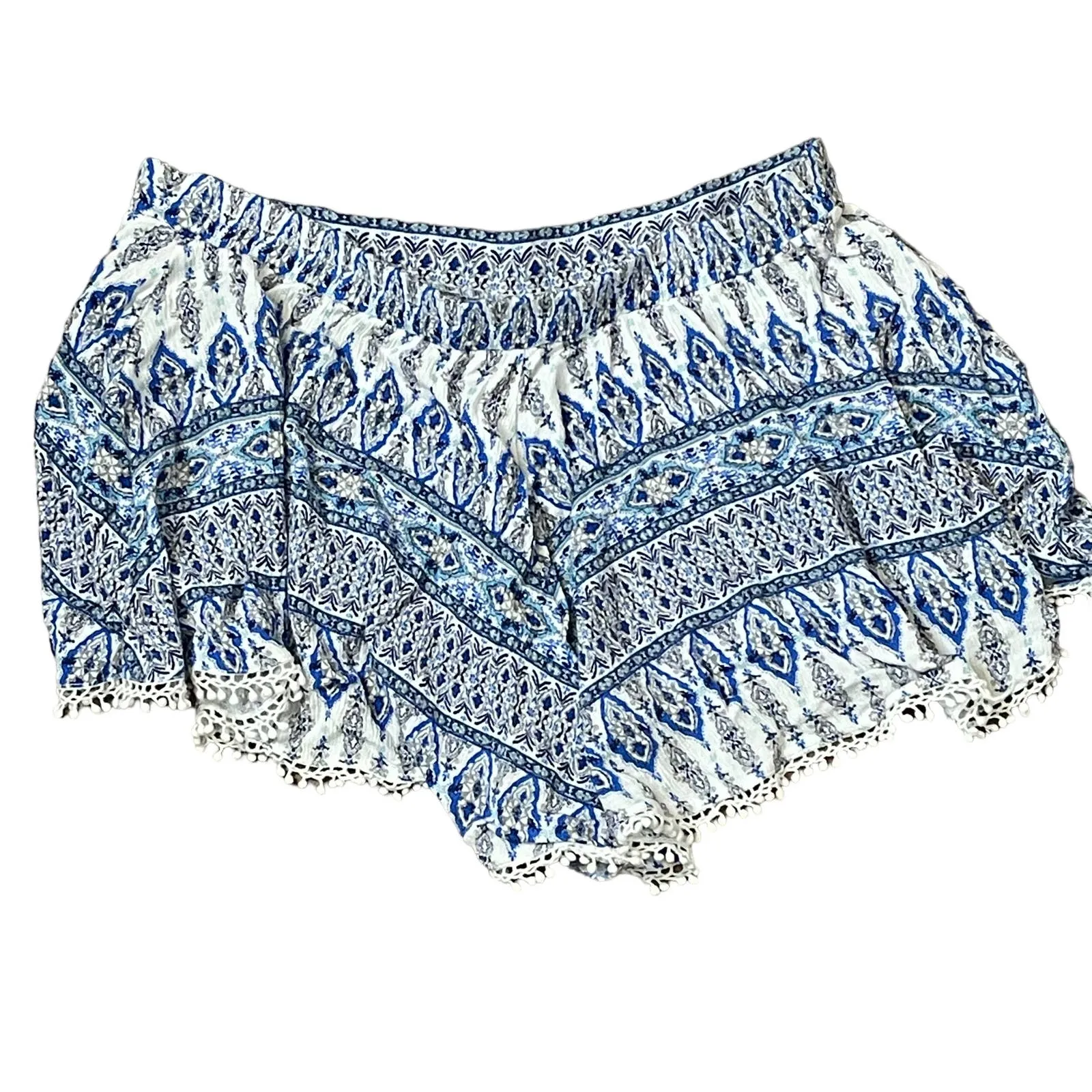 Altard State Boho Paisley Shortie Short Pom Pom Trim Elastic‎ Waist Women Medium - Image 8