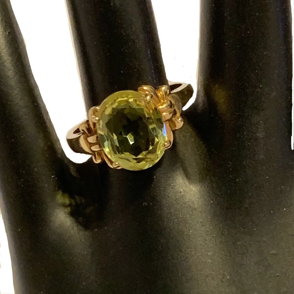 10K SOLID YELLOW GOLD OVAL CUT CITRINE RING (7) - Image 8