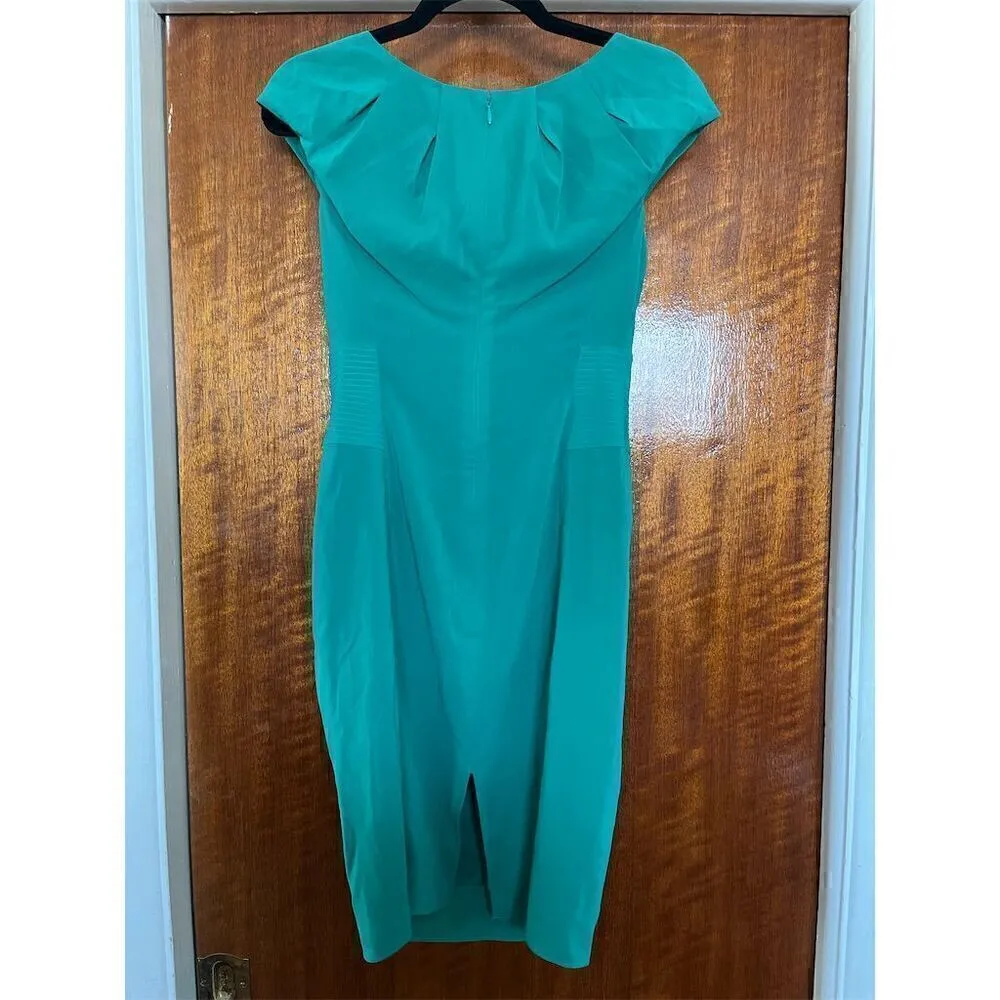 Catherine Malandrino Green Sleeveless Sheath Dress Size 6 Forttmal‎ Semi-Formal - Image 2