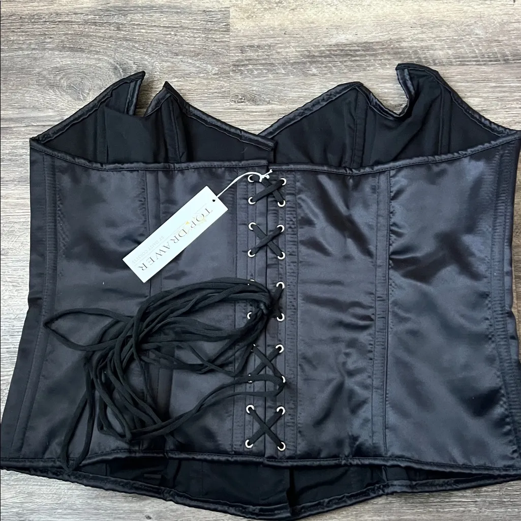 Daisy Corsets Top Drawer Black Sequin Steel Boned Corset Sz 5XL 🔴 - Image 3
