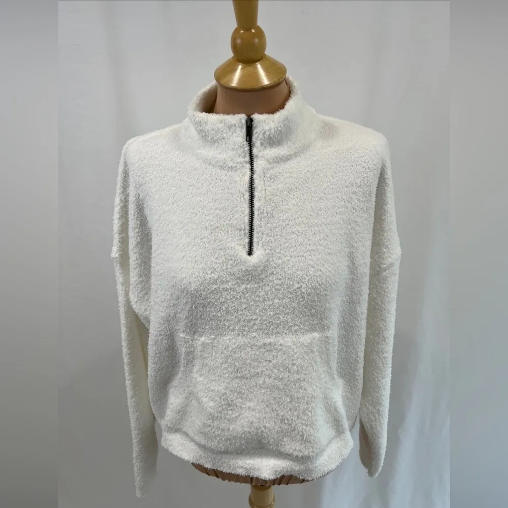 RDI Cozy‎ 1/2 Zip Fuzzy Pullover White - Image 2
