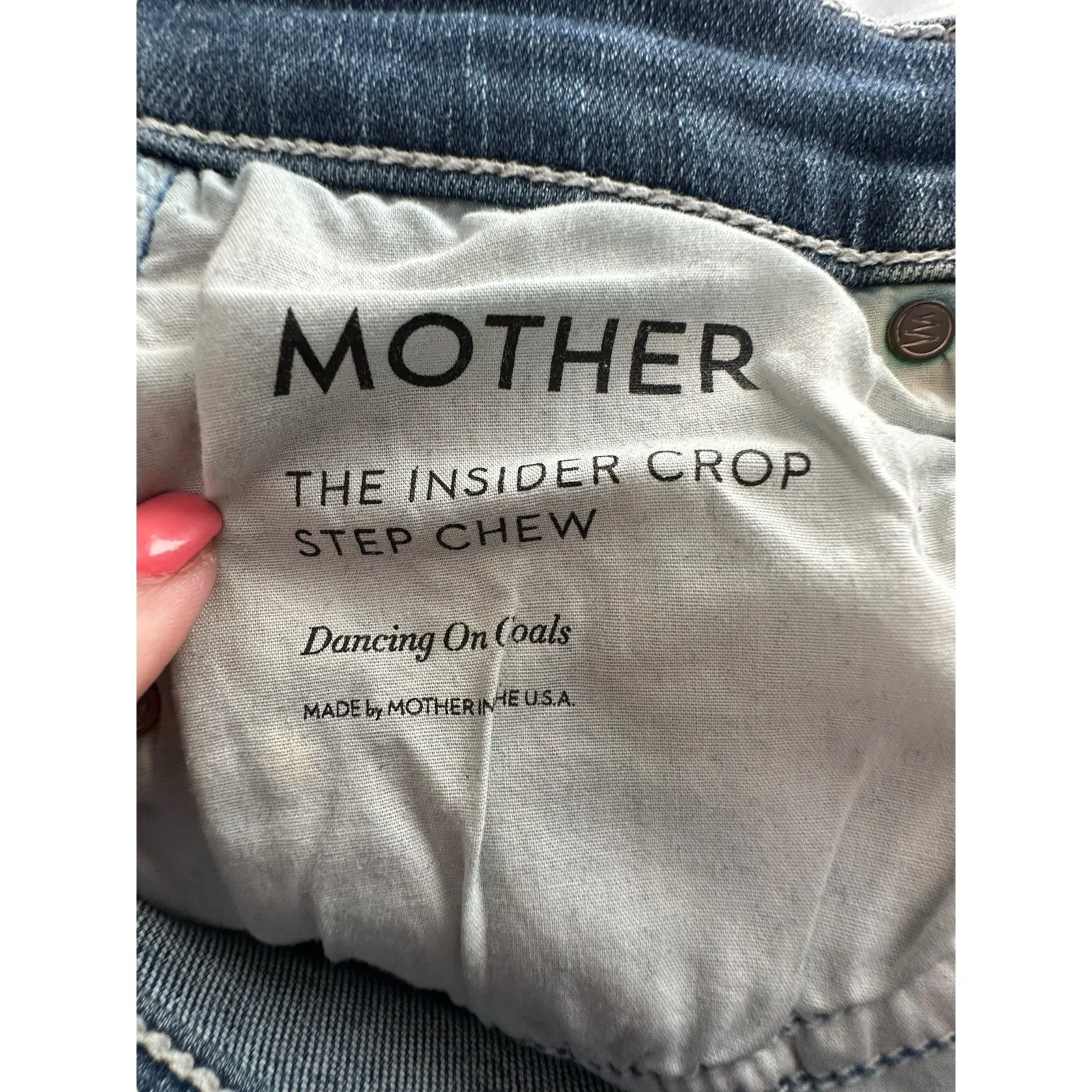 MOTHER The Insider Crop Step Chew Sz 24 Boot Cut Jean in Dancing on Coals QR12 - Image 10
