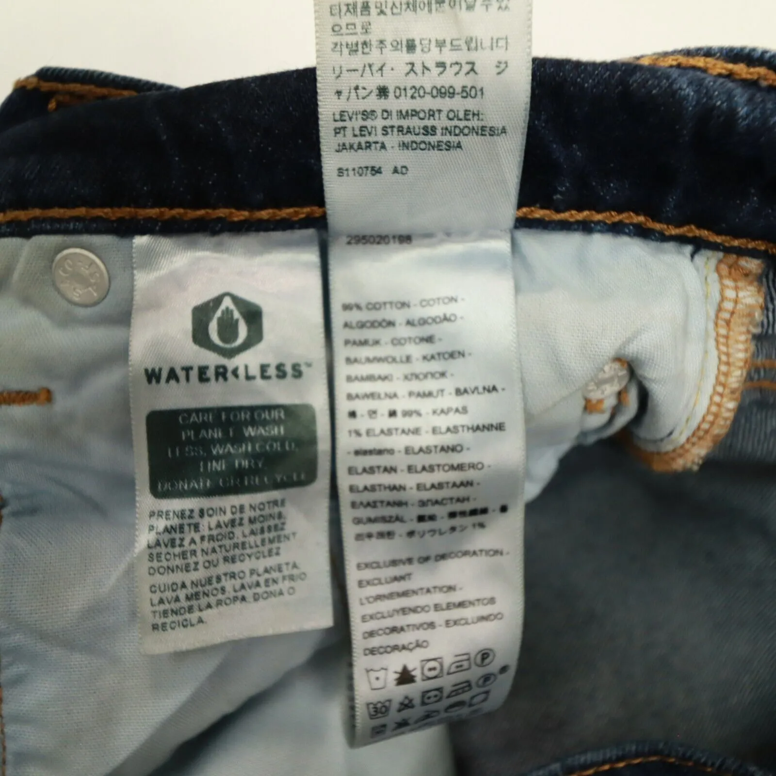 Levi's Premium 501S‎ Button Fly Blue Dark Wash Skinny Jeans size 24x26 - Image 10