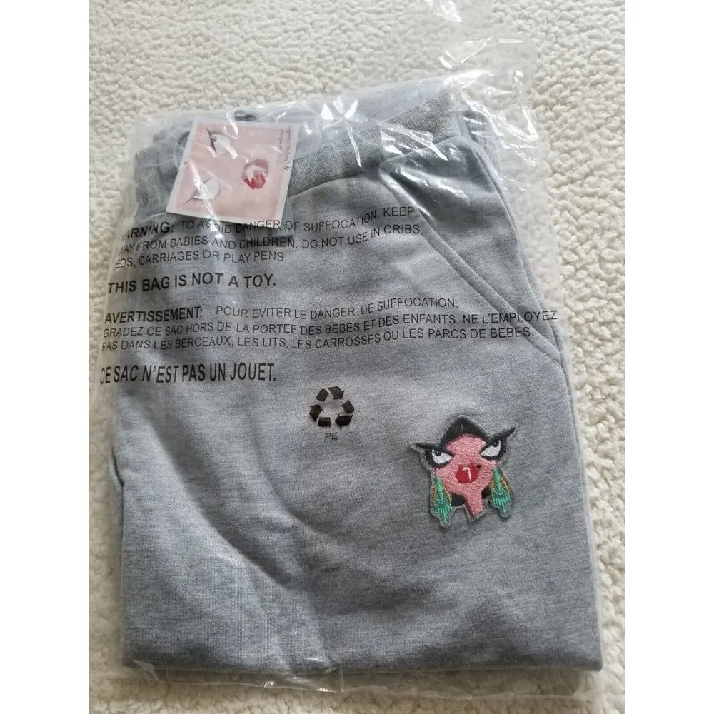 Badgley Mischka French Terry Jogger Pants with Pockets Heather Grey Women's Sz M - Image 4