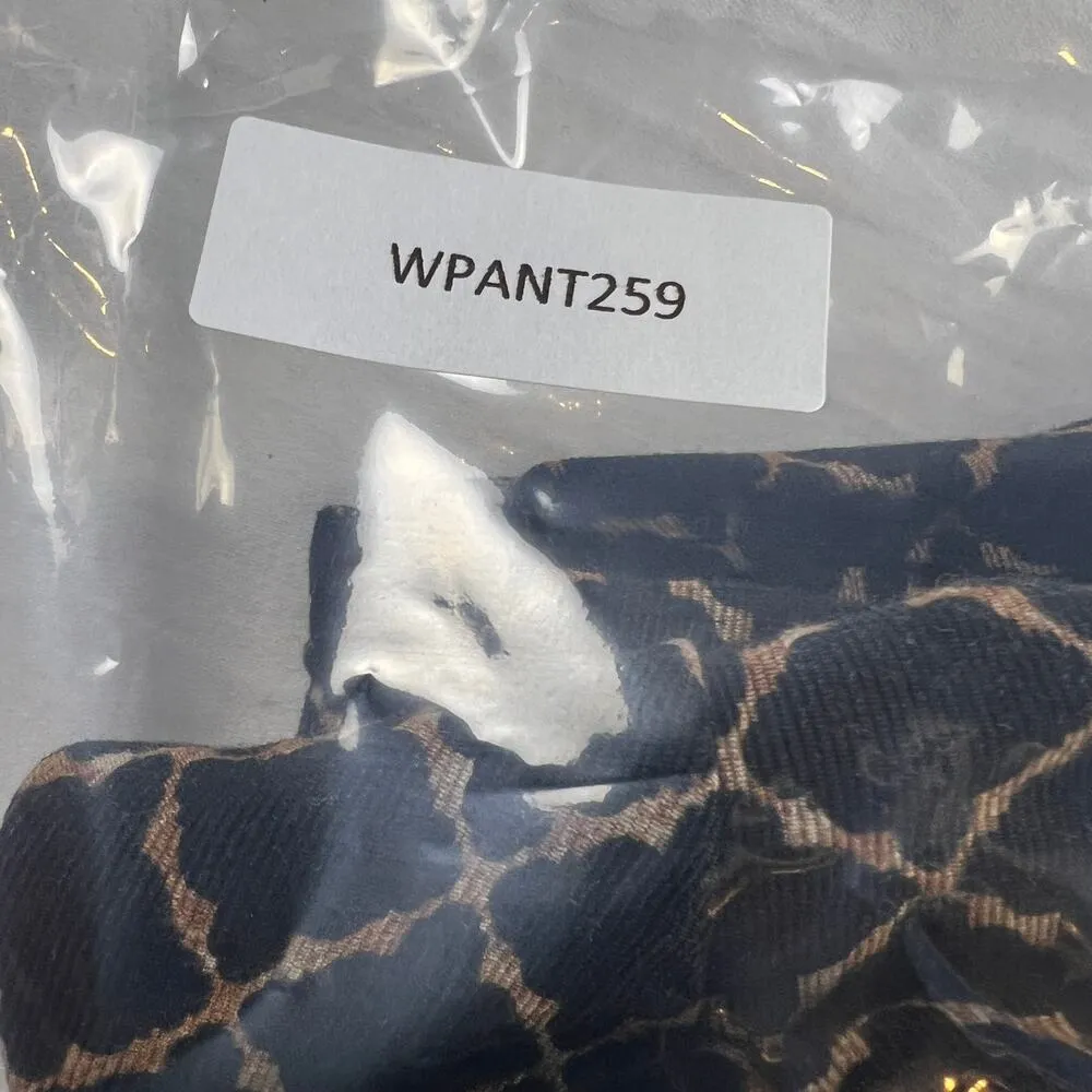 White House Black Market Slim Ankle Pants Black/Brown Geometric Pattern Size 10R - Image 10