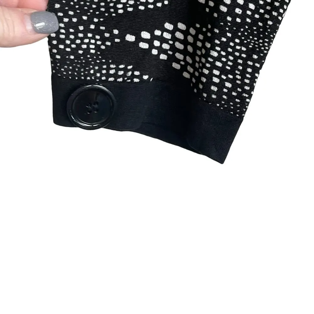 Cable & Gauge Women Cardigan L Black Crew Neck 3/4 Sleeve 3 Large Button Closure - Image 5