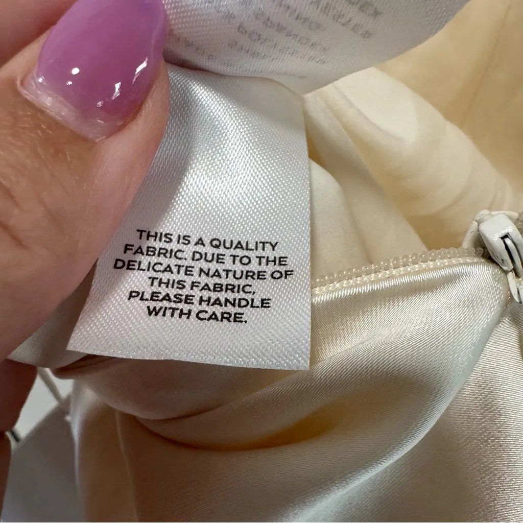 Lulus Start of Forever NWT size Medium Ivory Satin‎ Halter Mermaid Maxi Dress - Image 9