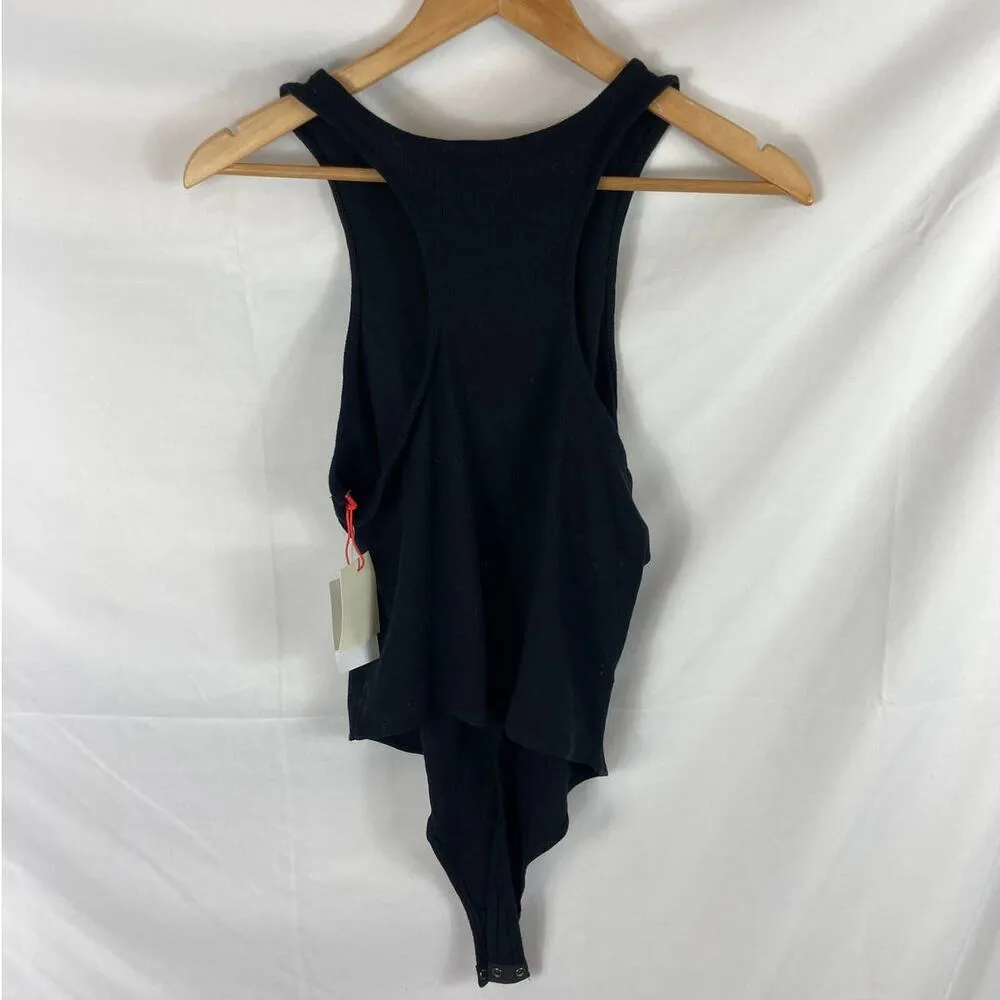NWT OPEN EDIT Crewneck Rib Bodysuit In Black size large - Image 4