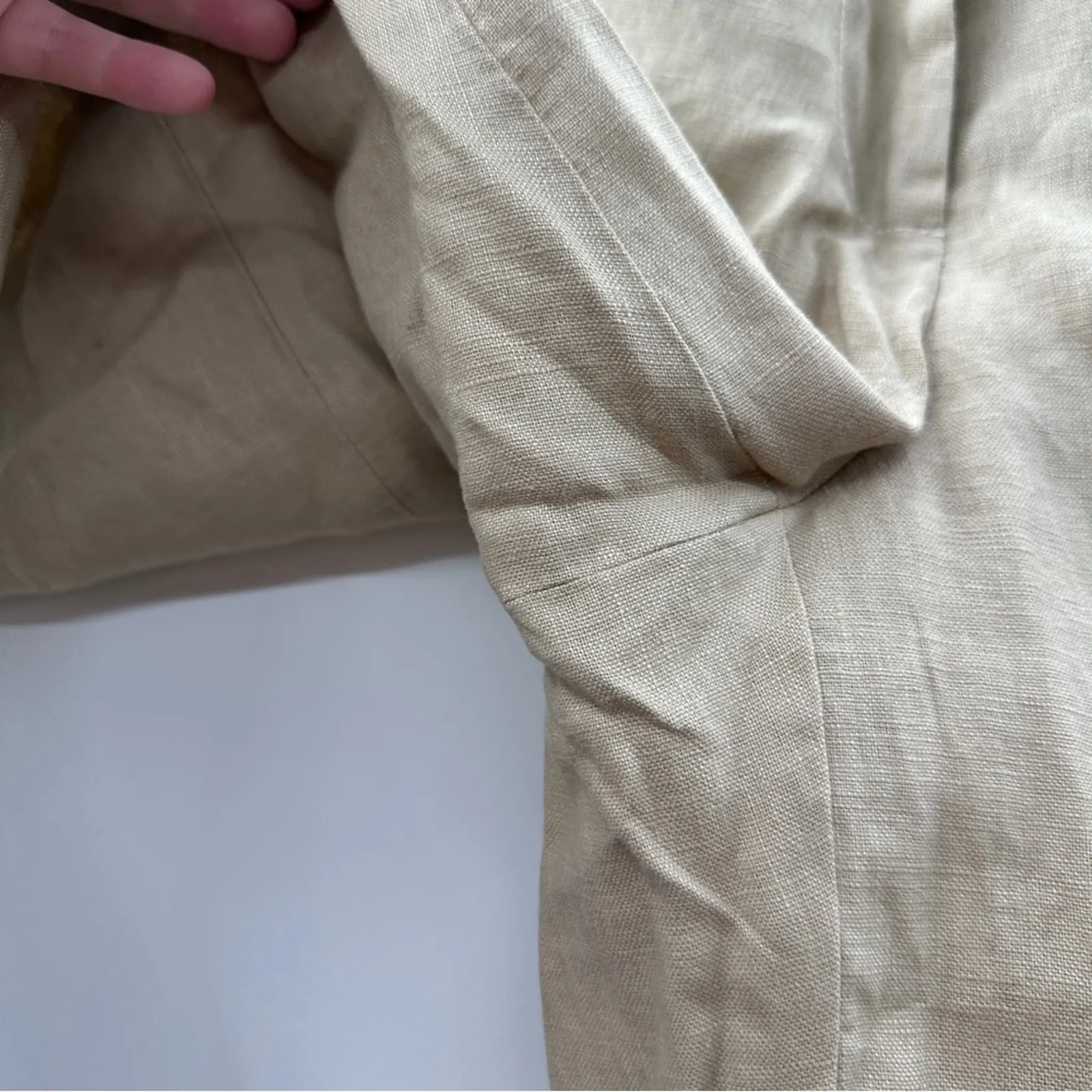 ATM Anthony‎ Thomas Melillo Cropped Linen Wide Leg Pants in Beige Sz 2 NEW - Image 8