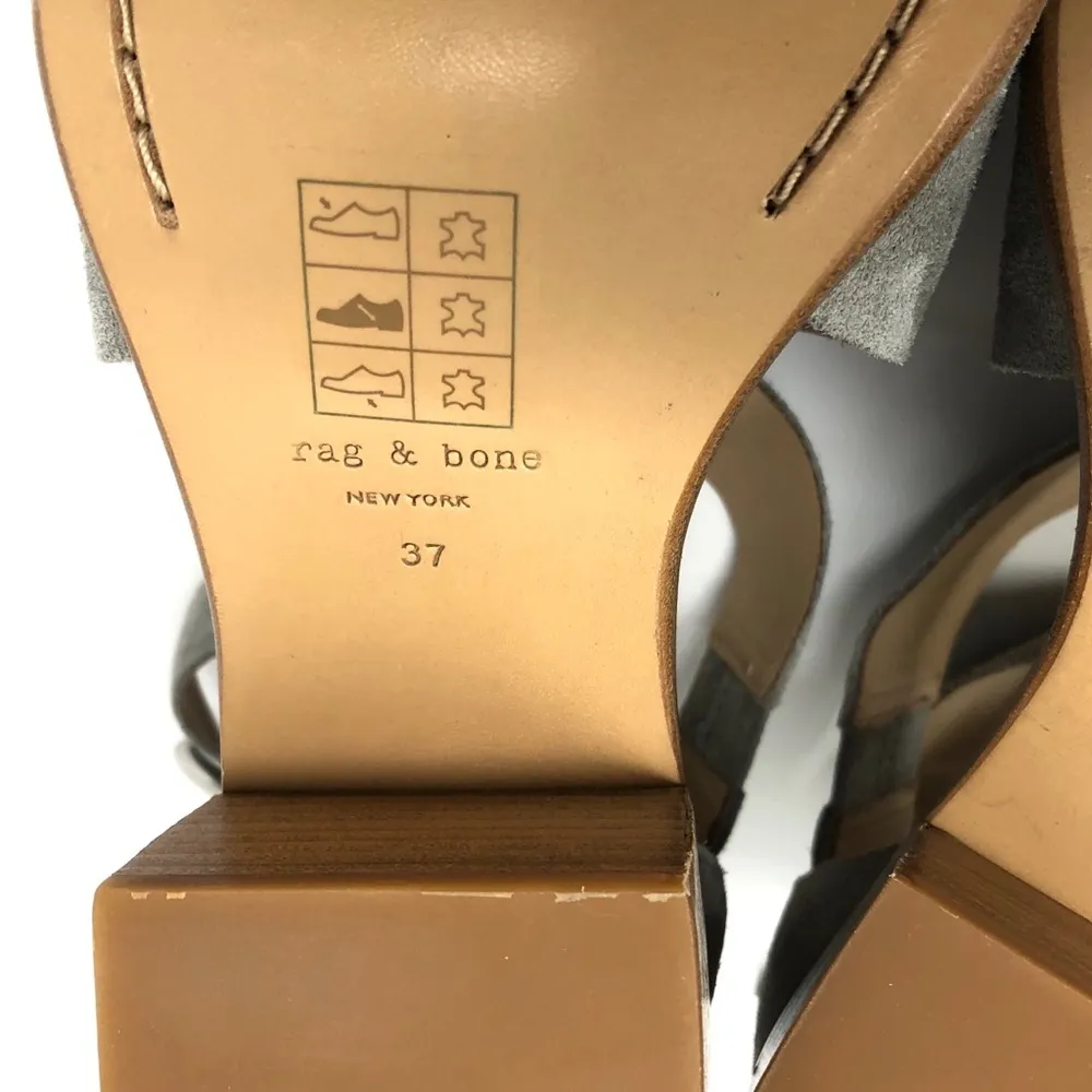 RAG & BONE grey suede gladiator sandals, suede 37, NWOT - Image 7