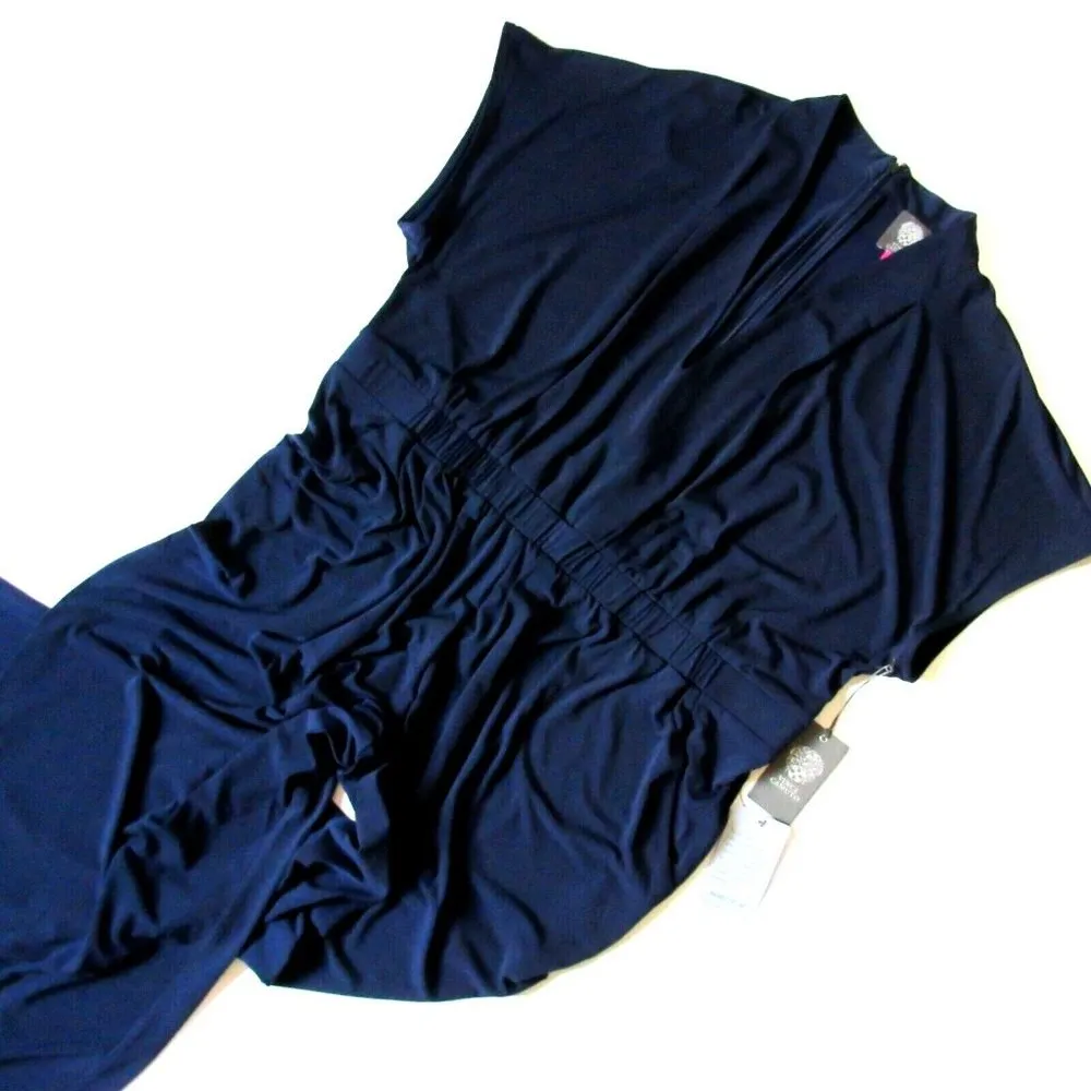 NWT Vince Camuto Cinched Waist Jumper in Navy Blue Wide Leg Jumpsuit 2X - Image 3
