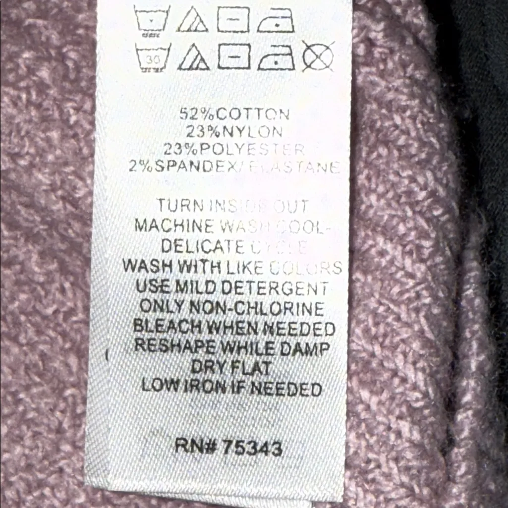 Ruby Moon women’s size large lilac v-neck pullover sweater long dolman sleeves - Image 6