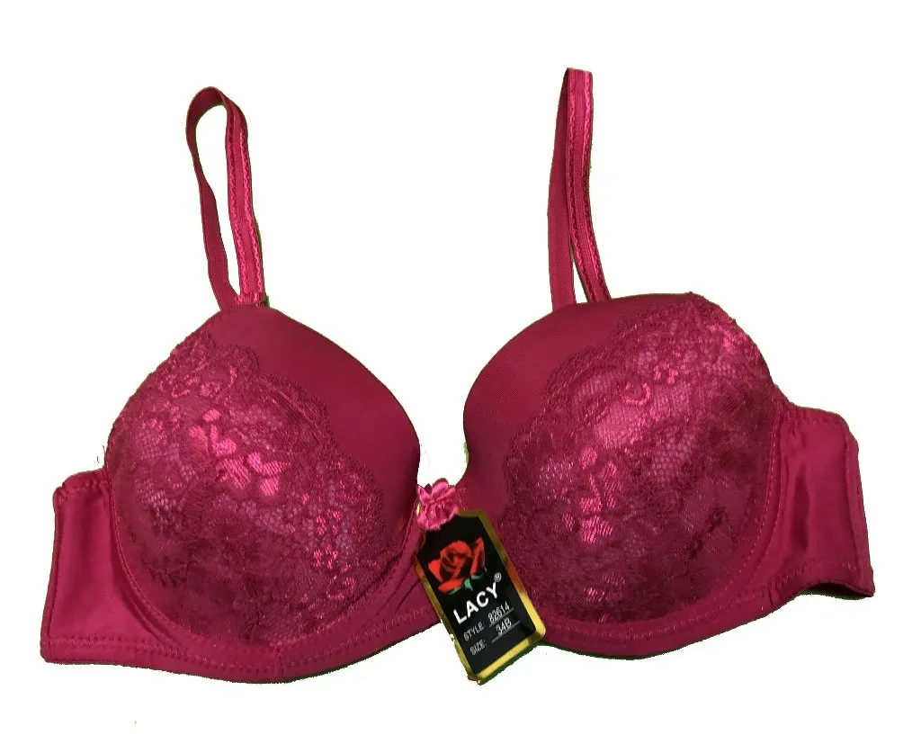 Lacy Bra 34B Pink Lace Underwire NWT 34 B 82614 Nylon Sexy Valentine Underwire Size undefined - Image 1