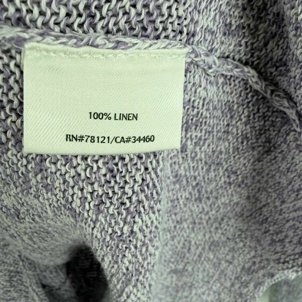 Eileen Fisher women’s linen light purple scoop neck long sleeve sweater size S - Image 3