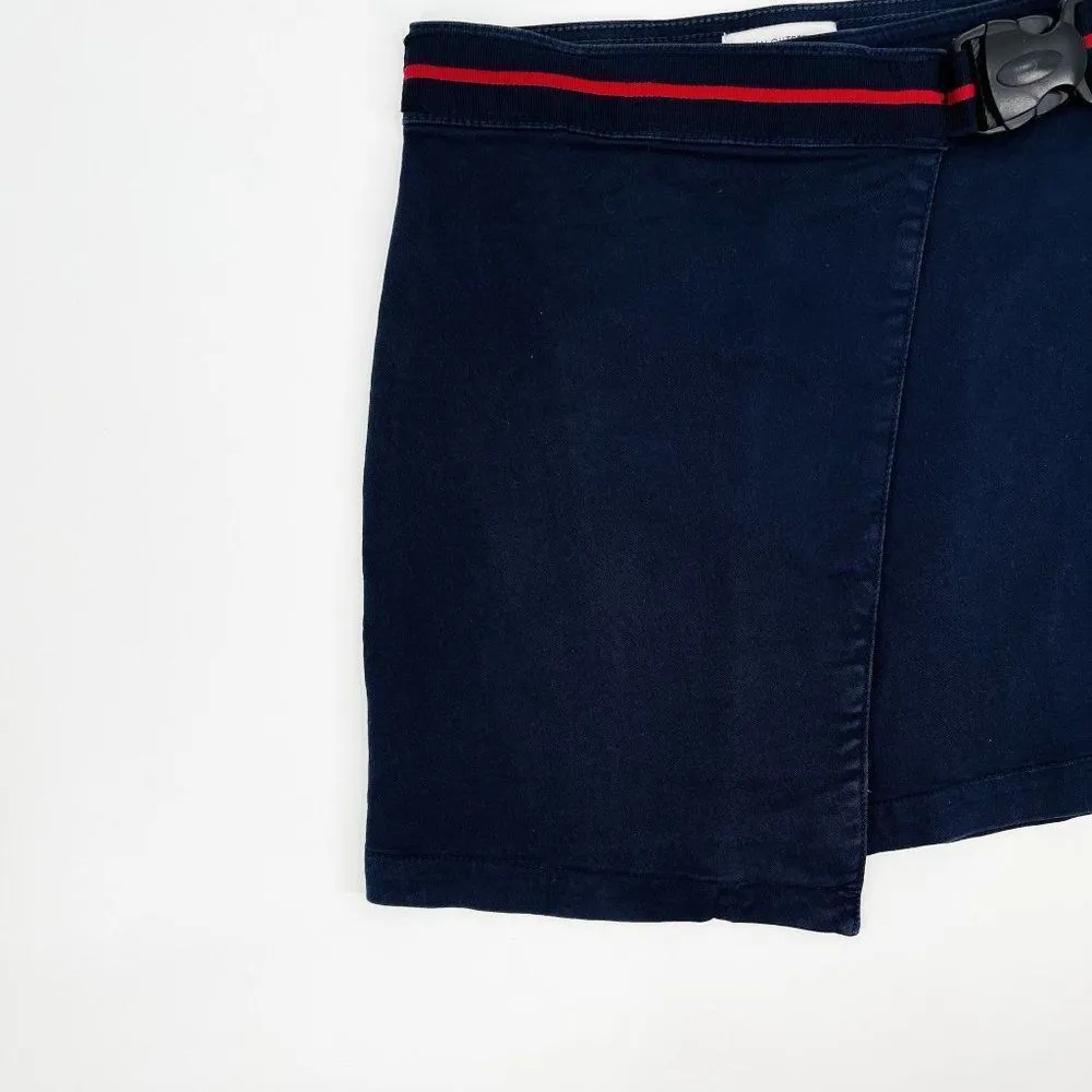 Urban Outfitters Naya Twill Buckle Belted Asymmetrical Wrap Mini Skirt - Image 7