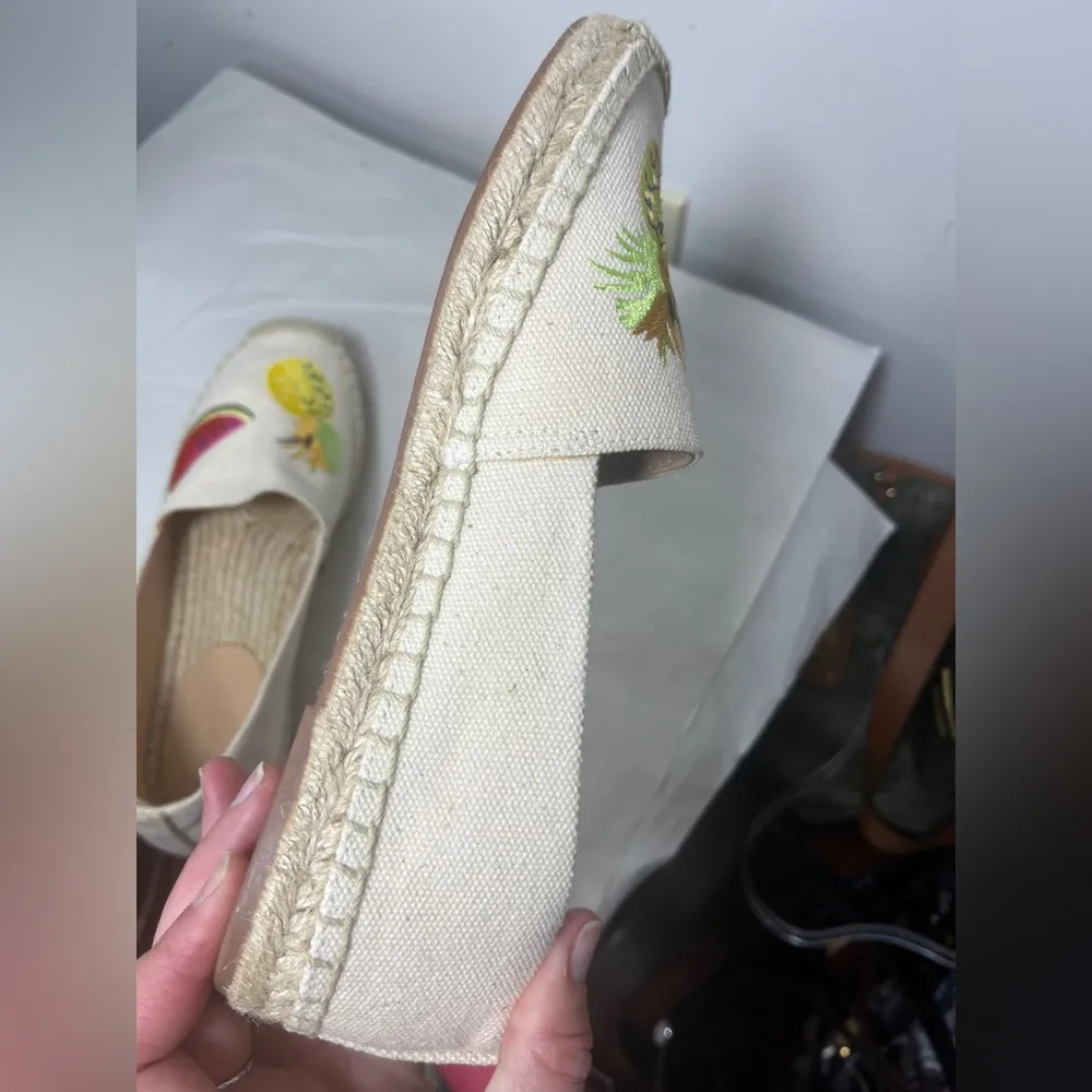 J. Crew EUC Fruit Embroidered Canvas Espadrilles Sz 7 Spring Resort Vacation - Image 7