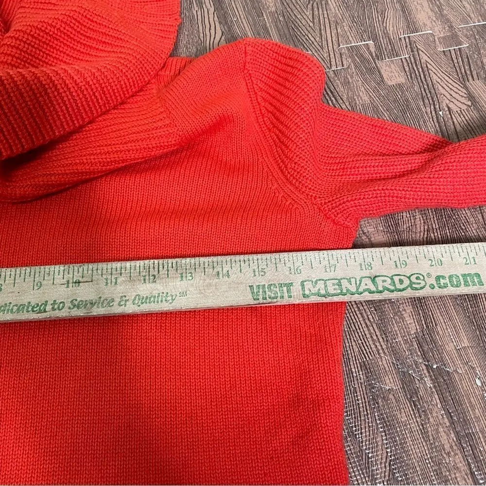 Lauren Ralph Lauren Orange Wool Blend Cowl Neck Sweater‎ Women’s Size Medium - Image 4
