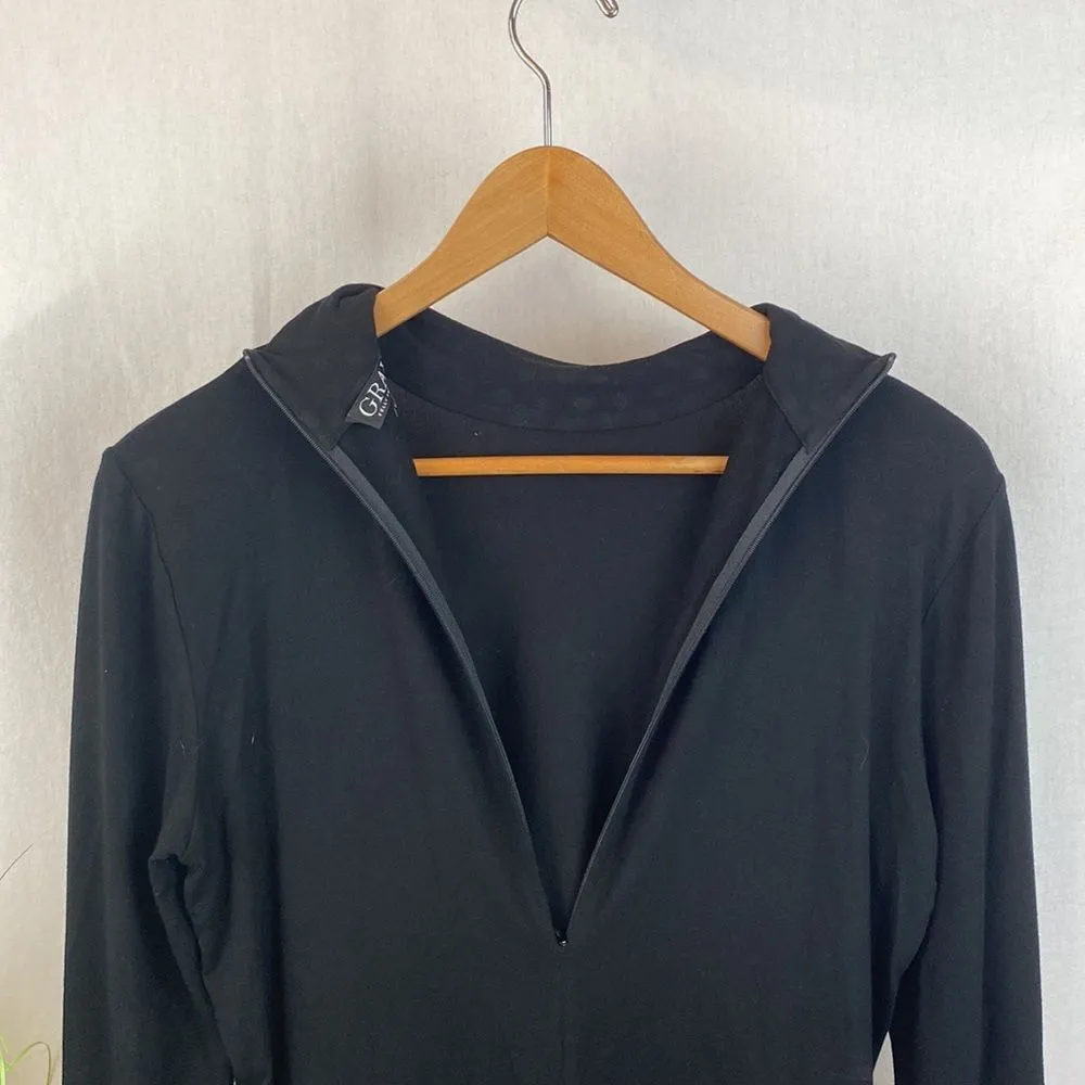 St John Marie Gray Grayse Black Studded Long Sleeve Tee T Shirt M - Image 5