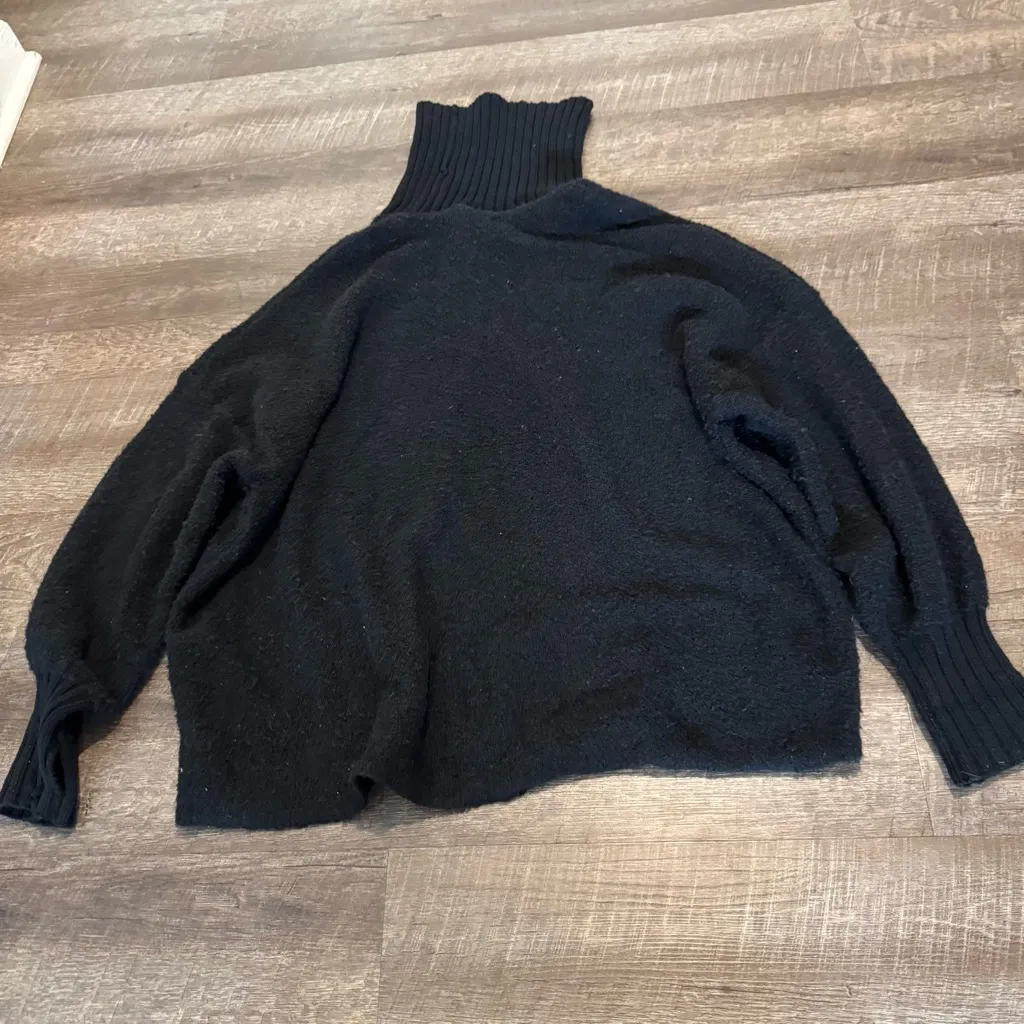 Aerie Black Wool Blend Turtleneck Oversized Sweater - Image 6