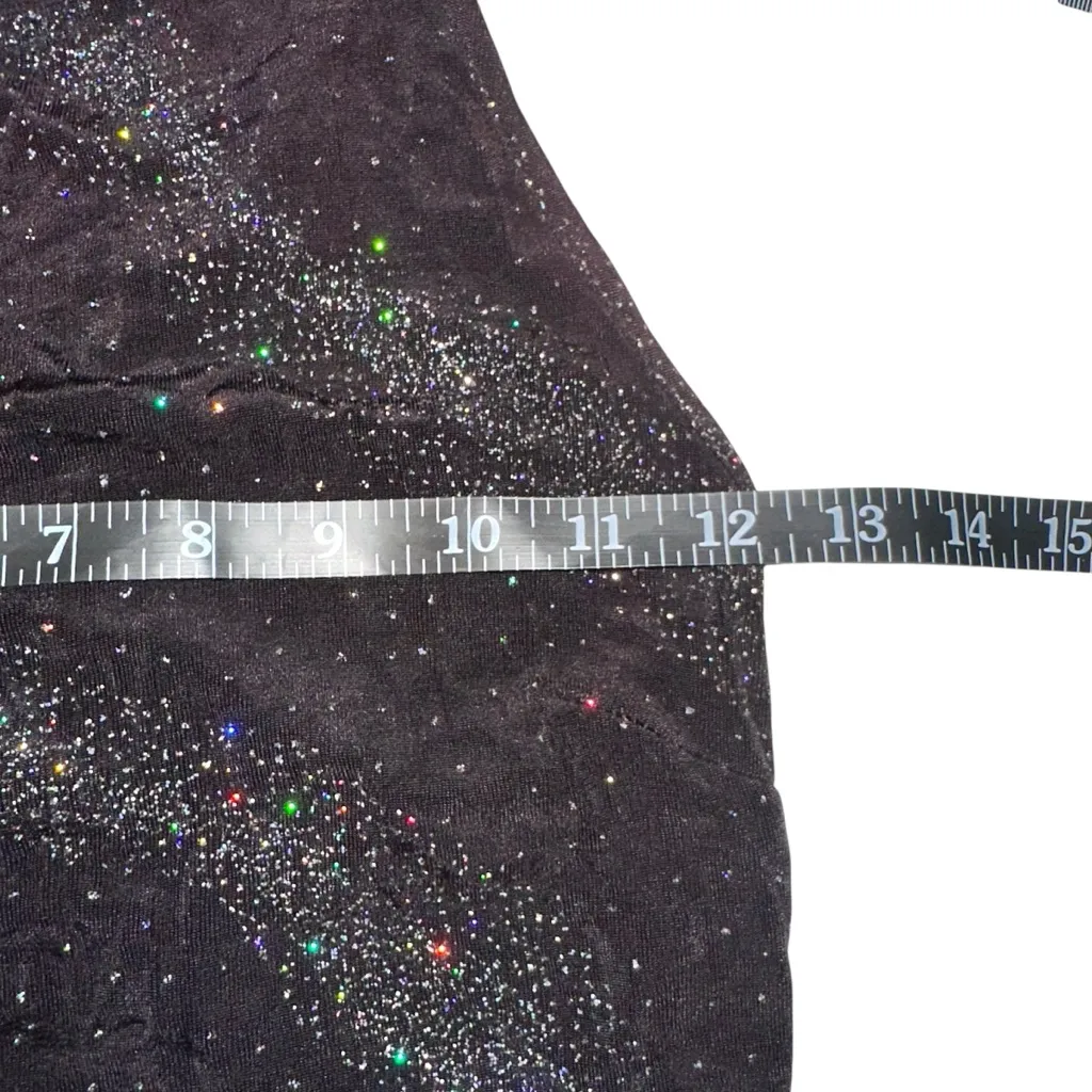 Jessica McClintock Gunne Sax Vintage Black Glitter Maxi Dress 5/6 - Image 5