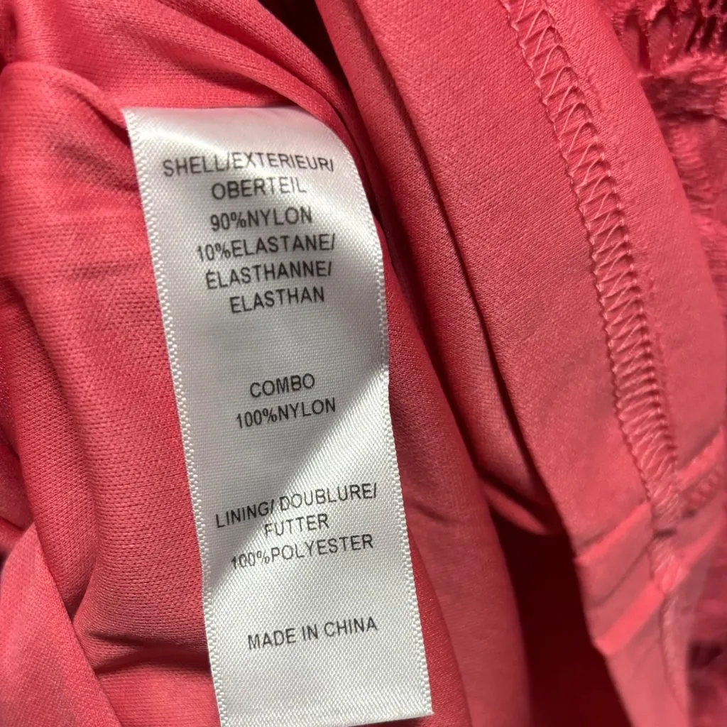 Adrianna Papell Floral Lace Sleeveless V-Neck Dress Size 8 Coral Pink - Image 8