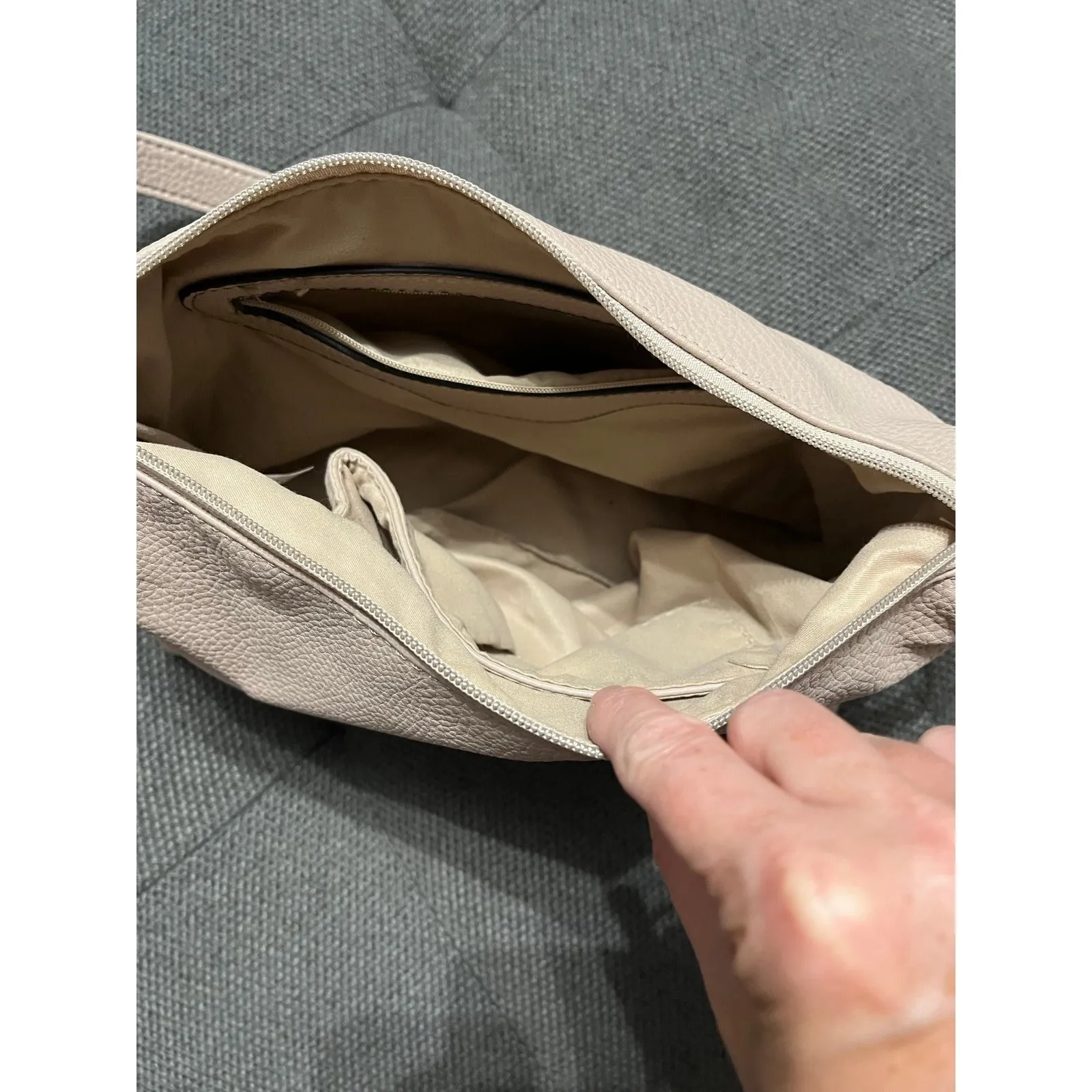 Cute cream camel beige adjustable small purse bag - Image 5