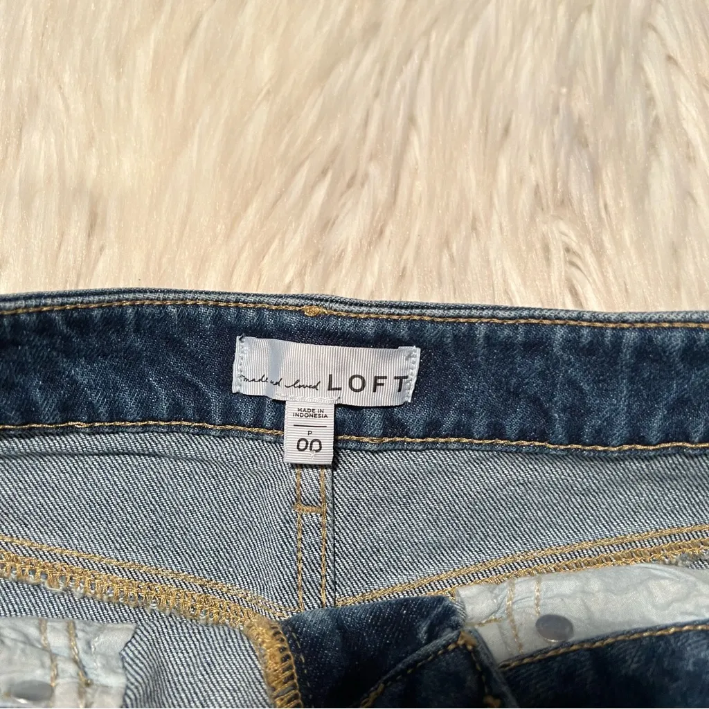 Loft Denim Mini Skirt A-Line Medium Wash 00P - Image 8