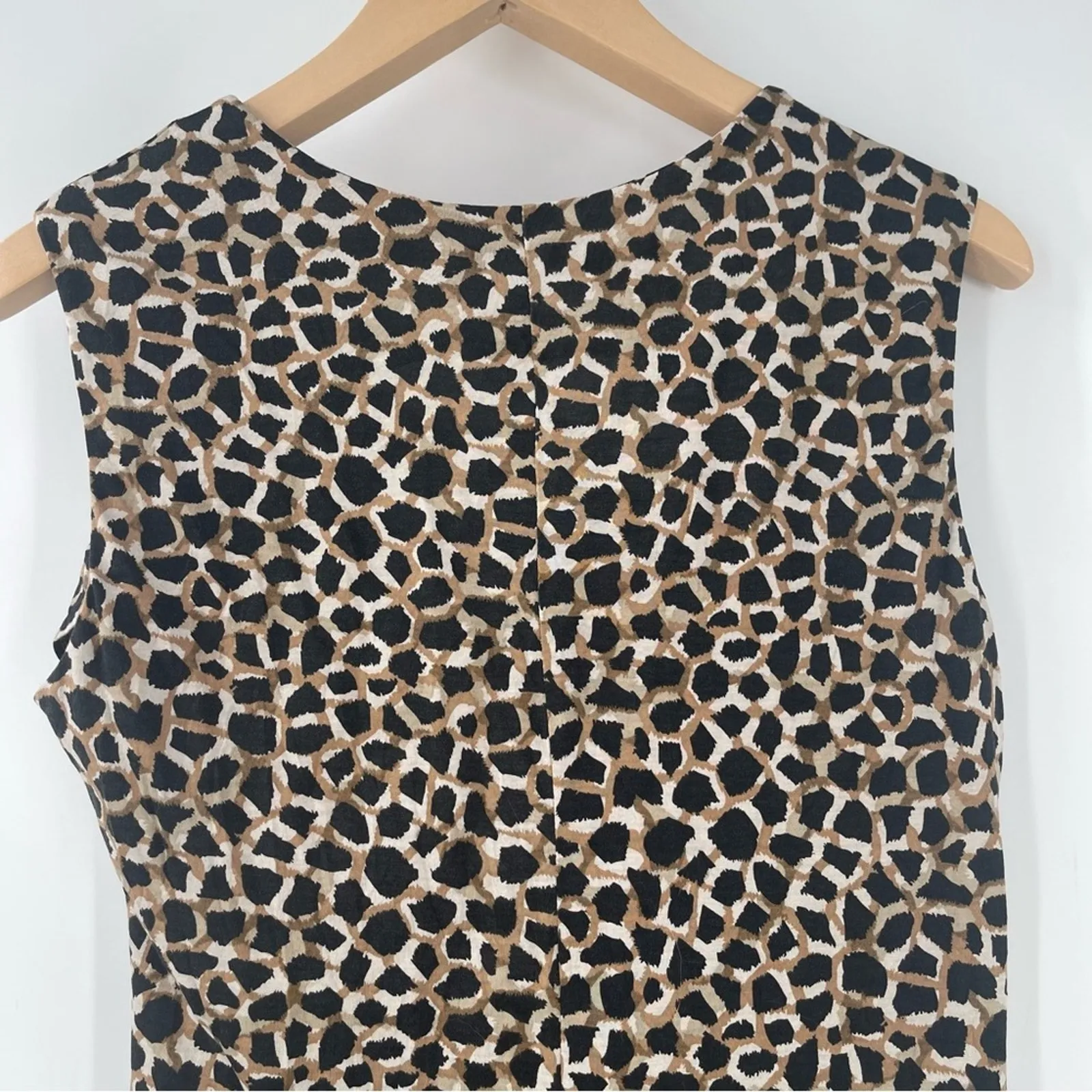 GERARD DAREL Dress Size 42 Silk Blend Faux Wrap Abstract Animal Print Designer - Image 8