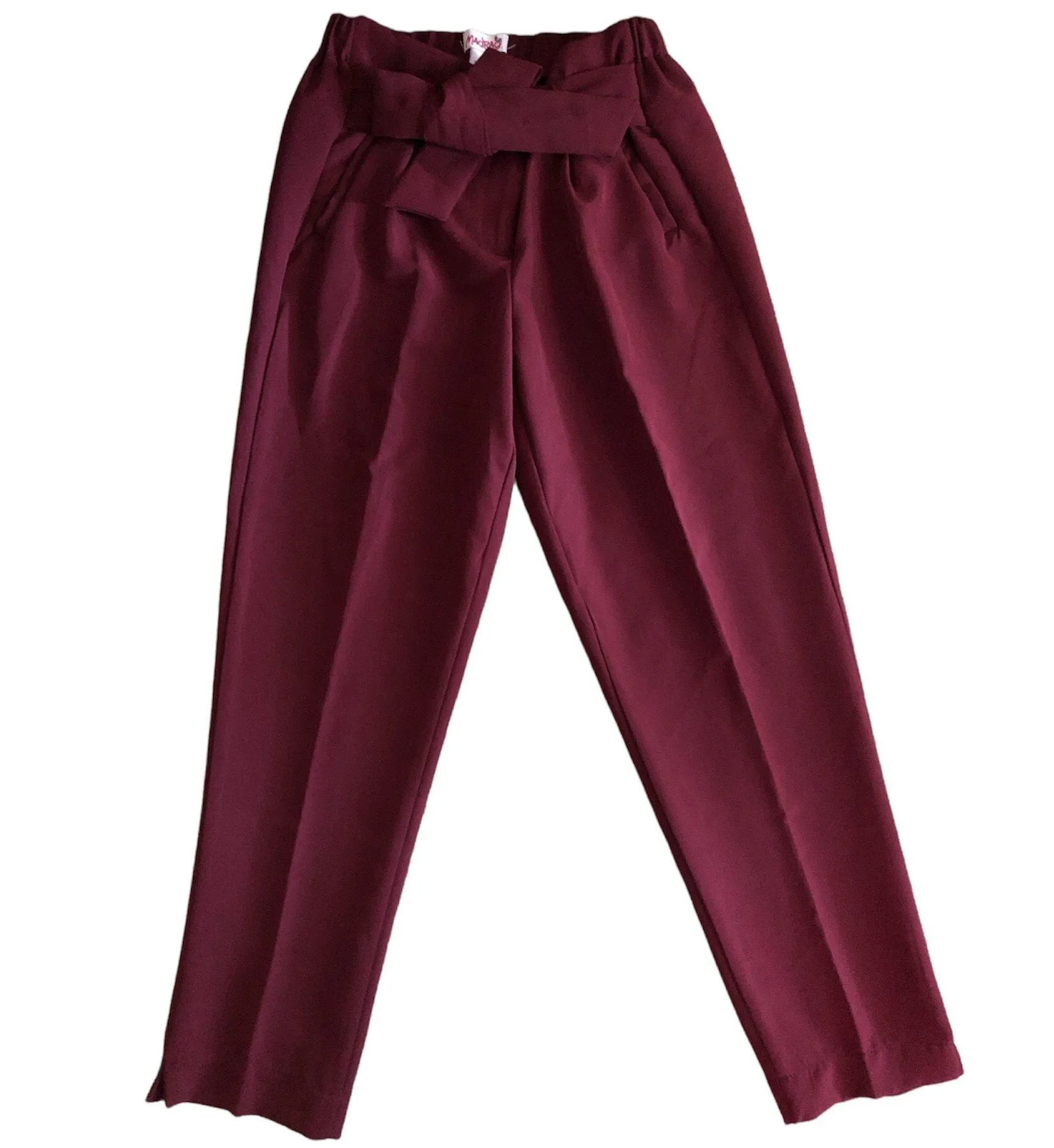 Madrag Burgundy Belted Pants Red Size M - Image 5