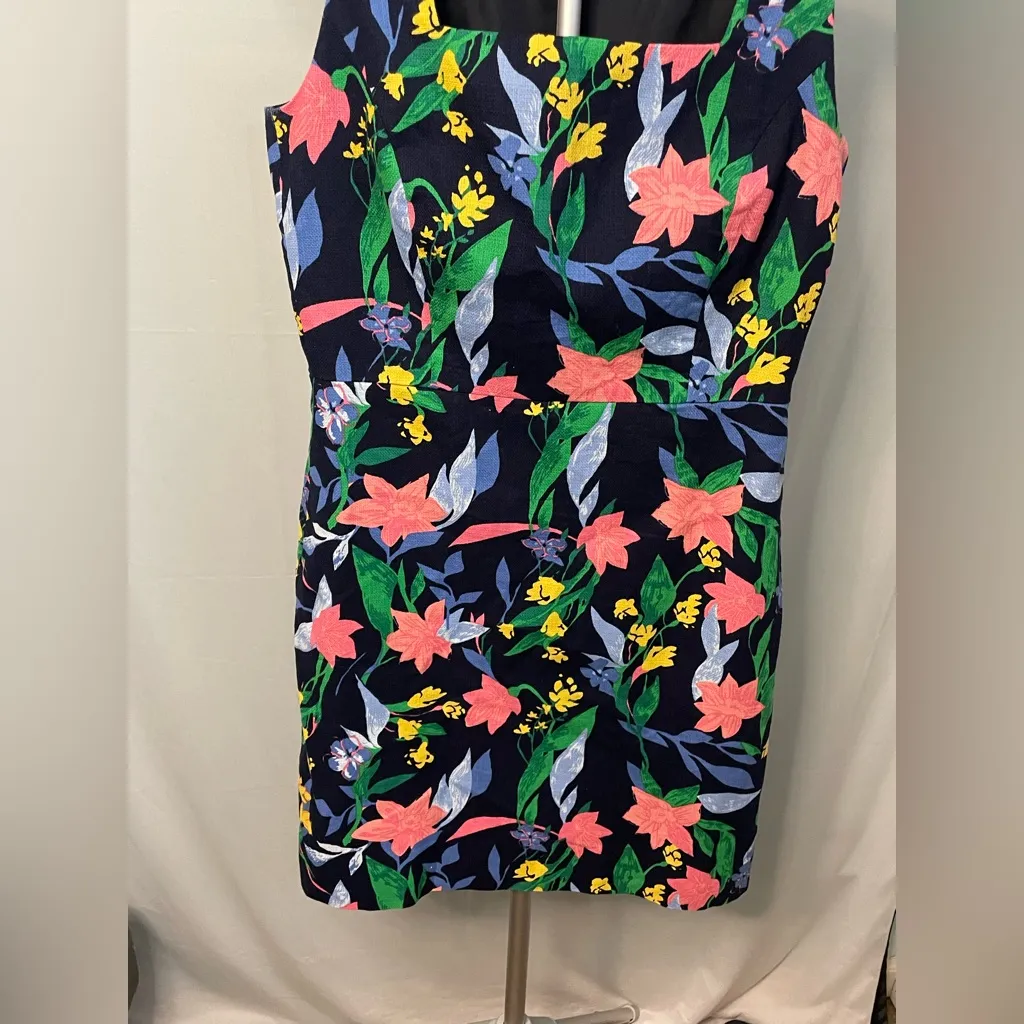 J. Crew Floral Basket Weave Square Neckline‎ Dress 6 - Image 2