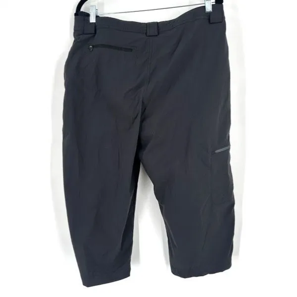 LL Bean Comfort Cycling Capris Pants‎ Removable Shorts Size Medium Black Hiking - Image 2