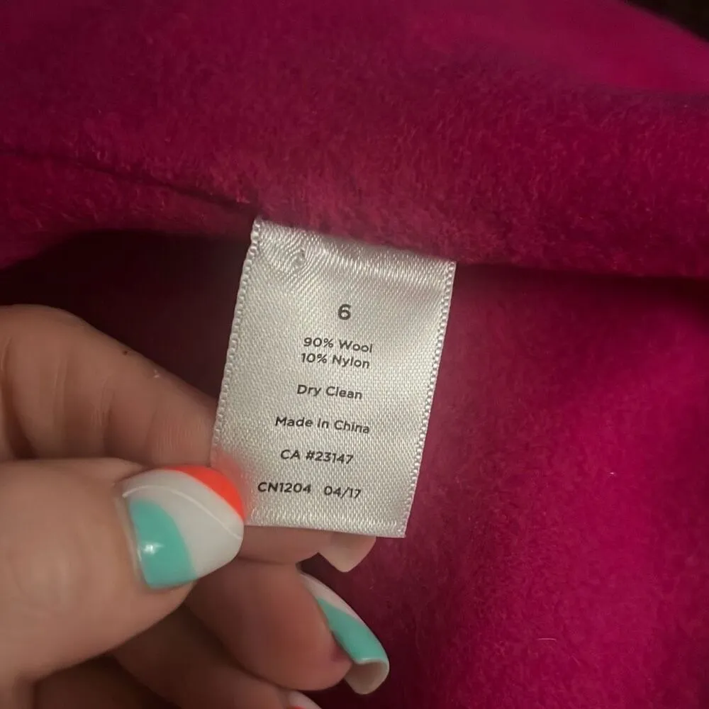 ✨TALBOTS RUFFLE-NECK DOUBLE-FACE SZ 6 HOT PINK JACKET✨ - Image 7