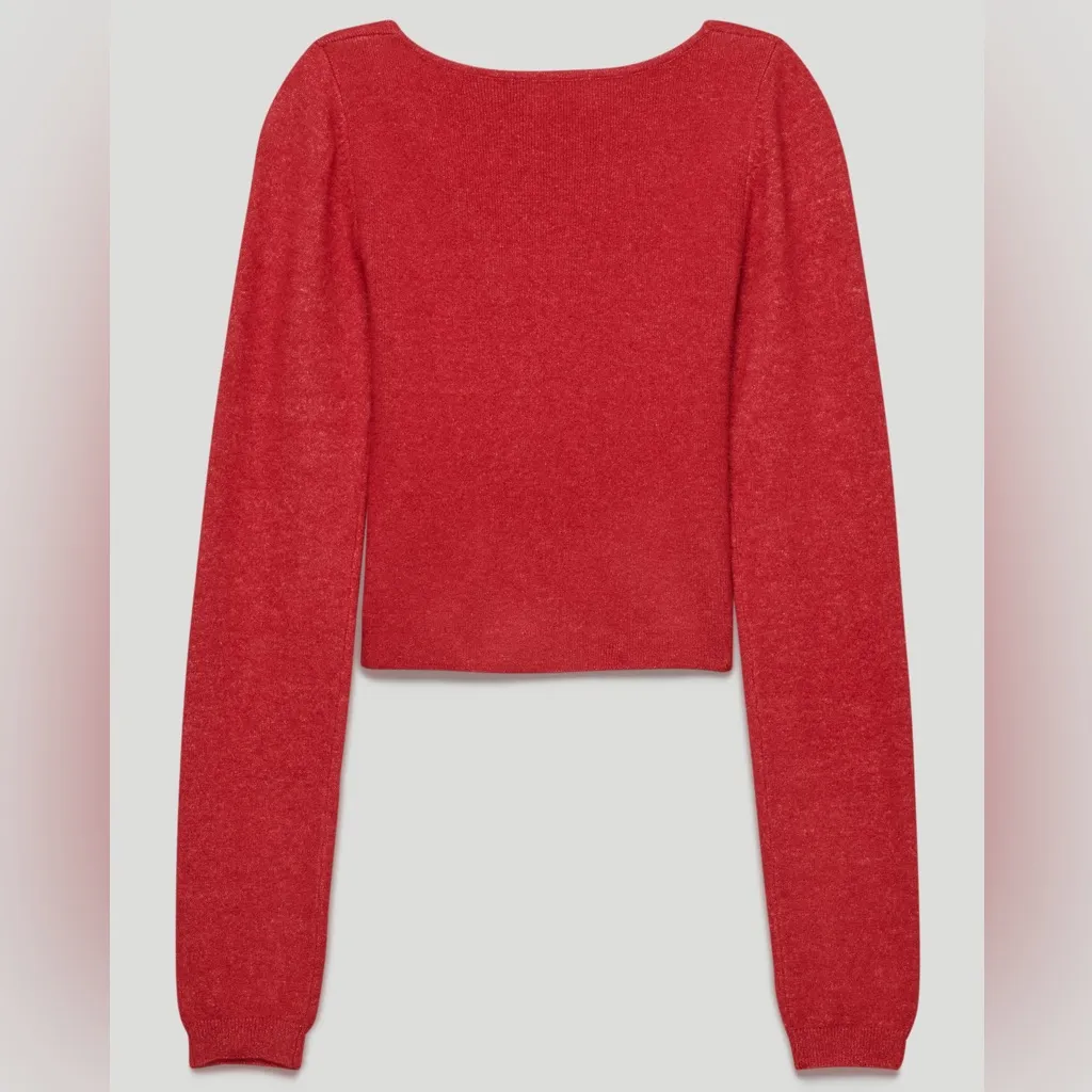 Aritzia Wilfred Greer Red Knit Sweater - Image 2