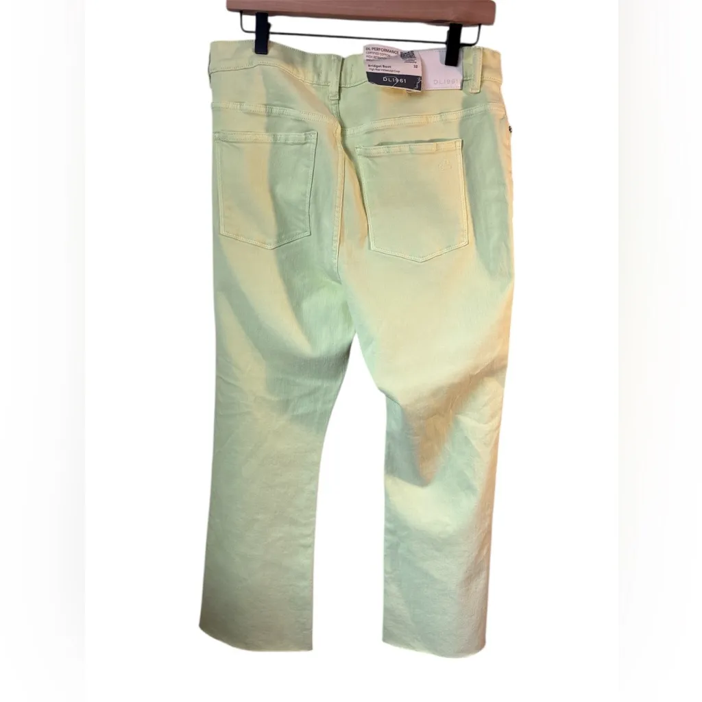 NWT DL1961 - Bridget Boot High Rise Intsasculpt Crop Pants size 32 Lime Boho - Image 3