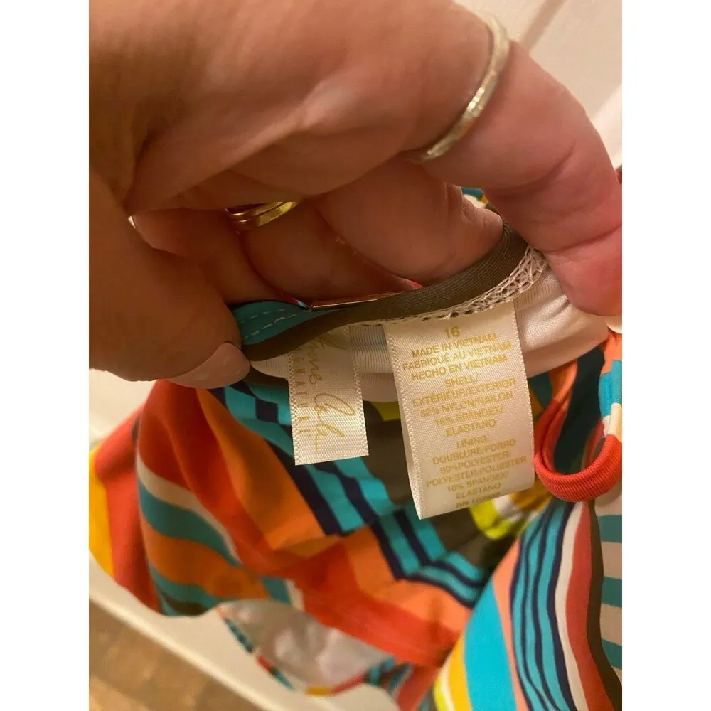 Striped Swimsuit plus size 16 lace up back adjustable - Image 7