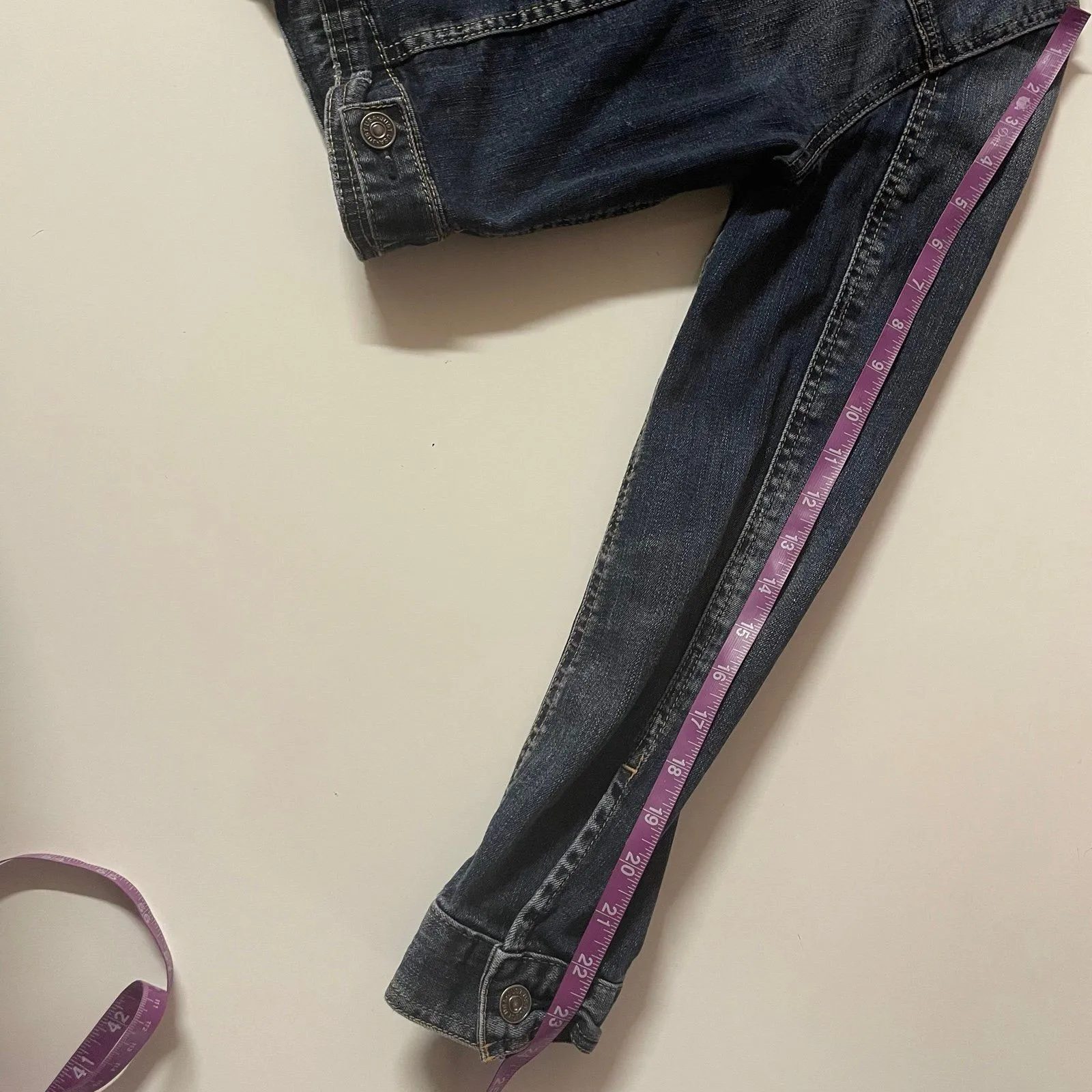 Just USA Cropped Denim Jacket Size S GUC - Image 6