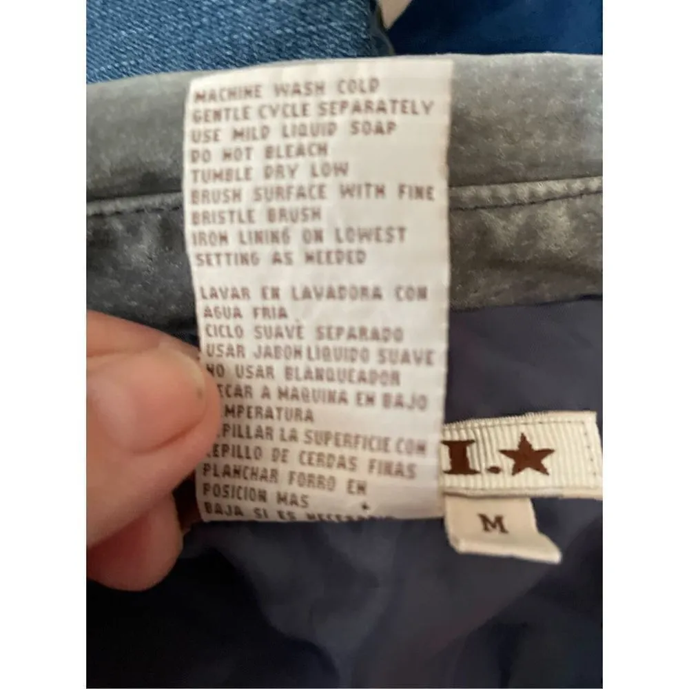 A.M.I.* GenuineLeather/Sweater Combo Full Zip Jacket Gray - Image 11