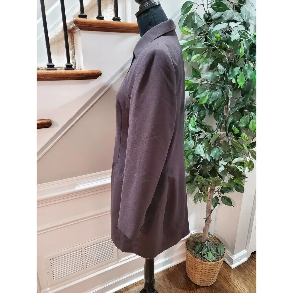 Pret A Porter Women's Black Polyester Long Sleeve Single Breasted Long Jacket 12 - Image 5