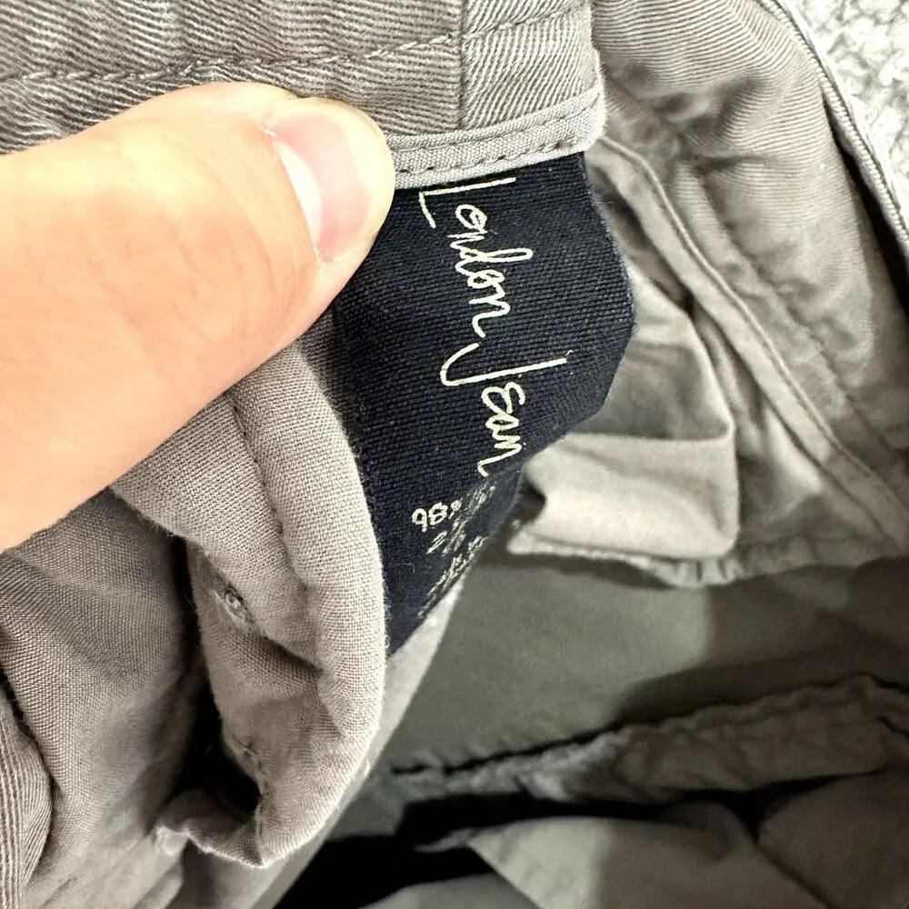 Y2K VTG Victoria Secret London Jeans Womens 6 gray Cargo Pants Low Rise Grunge - Image 3