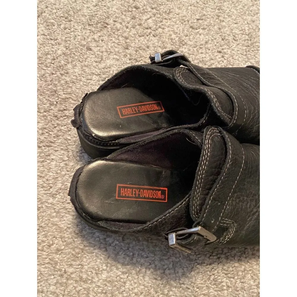 Harley Davidson clogs‎ womens 6 leather Black - Image 2